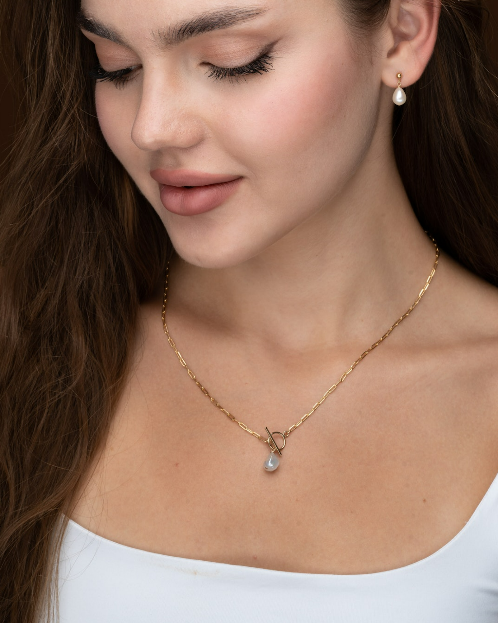 Keshi Pearl lock necklace ERIJEWELRY