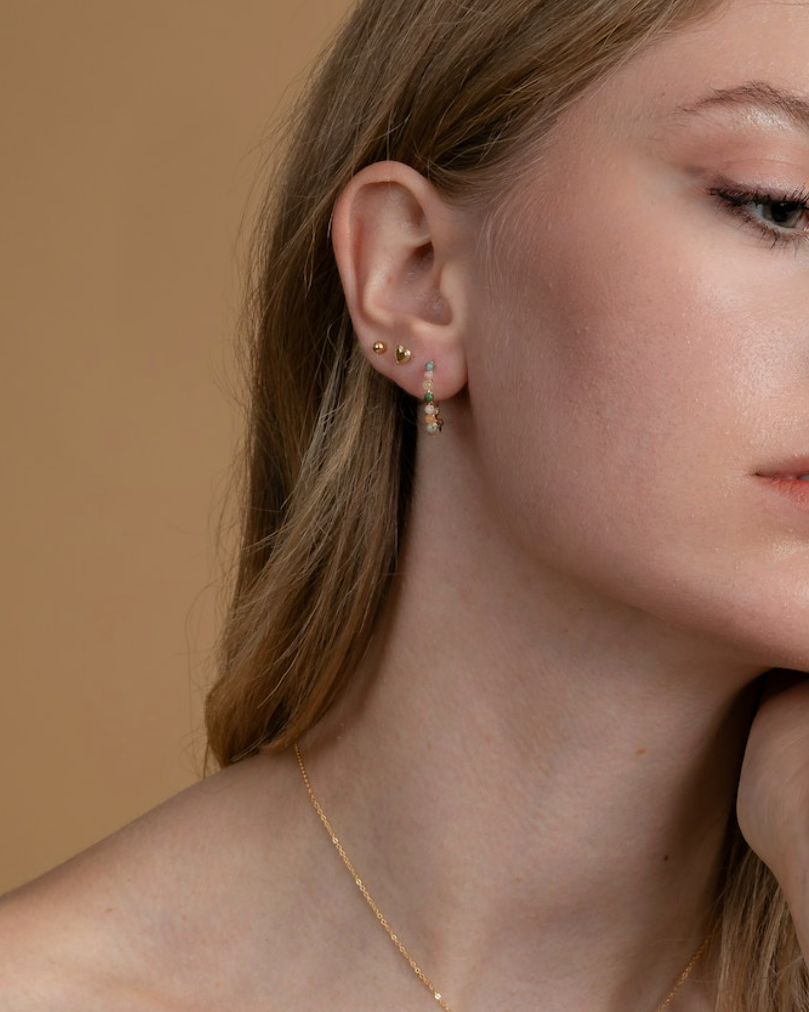 Multi Gem Hoop Earrings ERIJEWELRY
