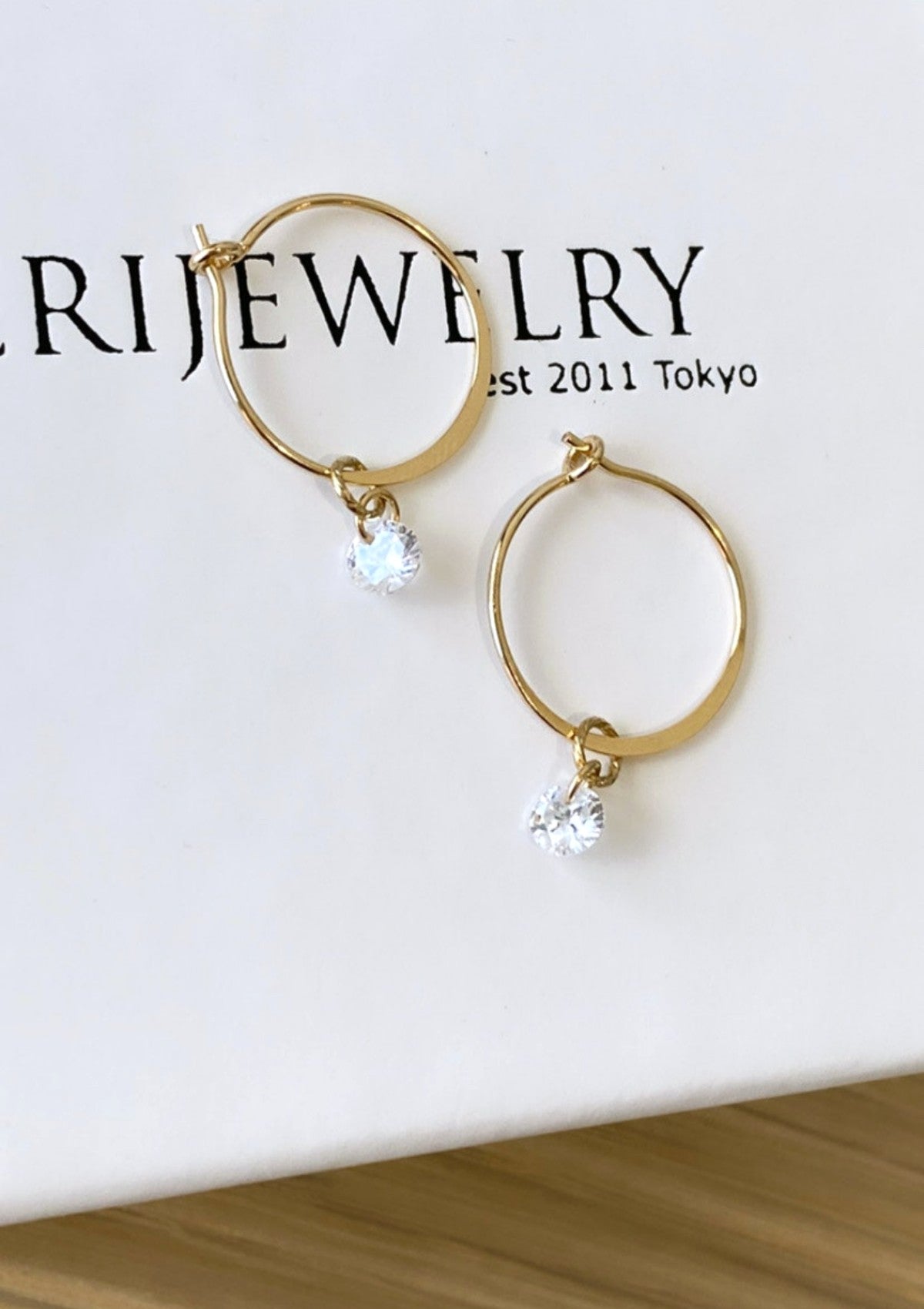 CZ flat Hoop Earrings ERIJEWELRY