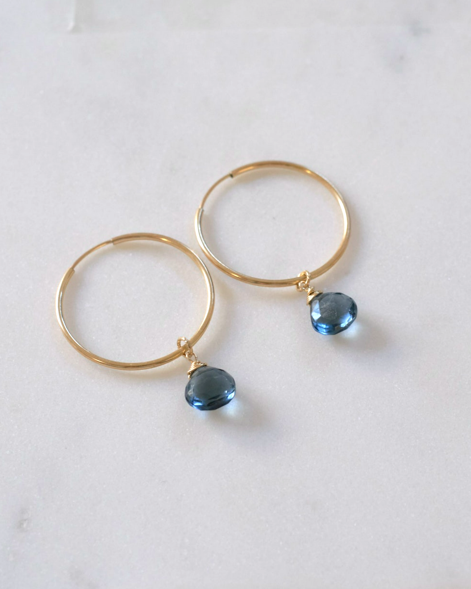 London Blue Topaz Hoop Earrings ERIJEWELRY
