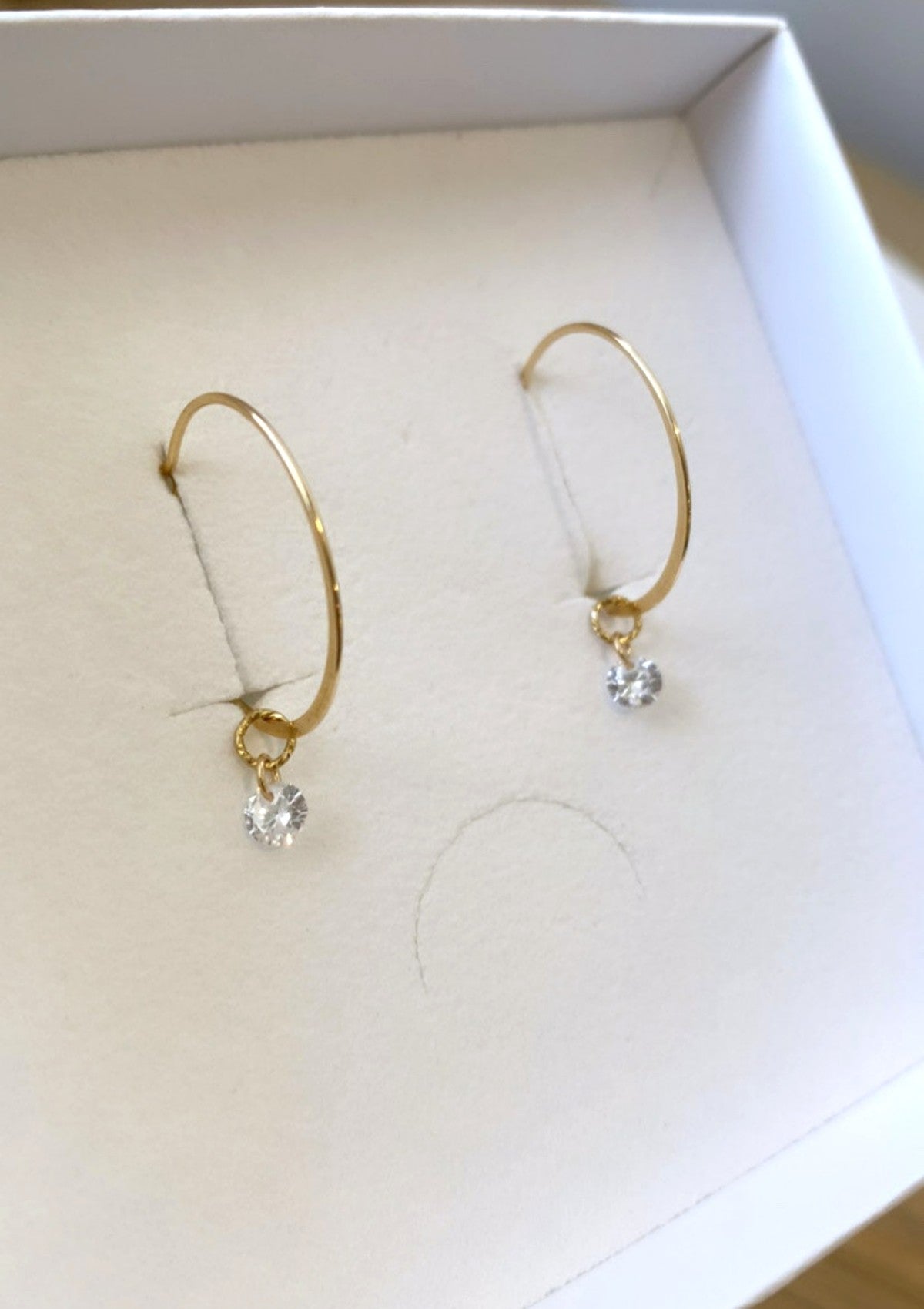 CZ flat Hoop Earrings ERIJEWELRY