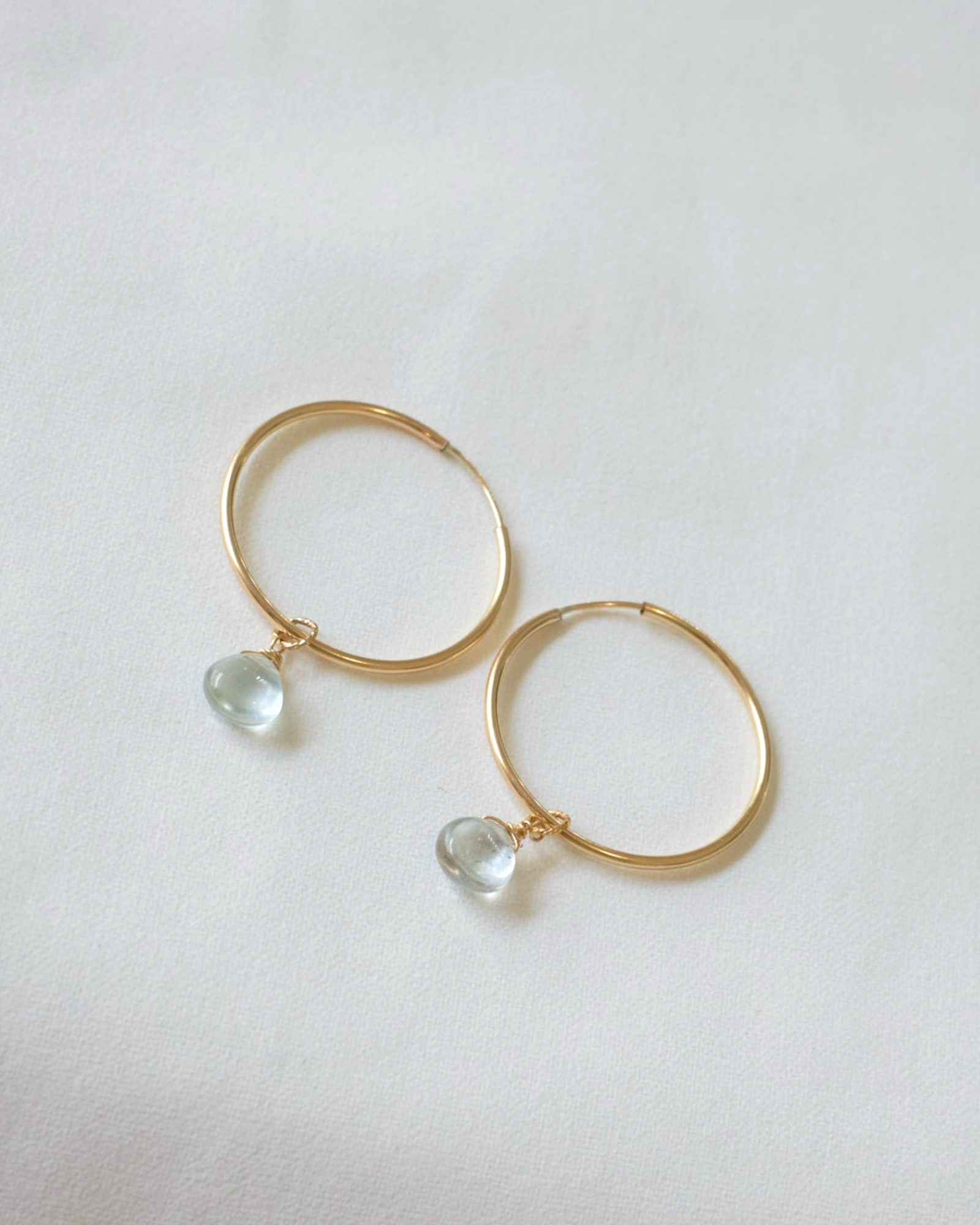 Aquamarine Hoop Earrings ERIJEWELRY
