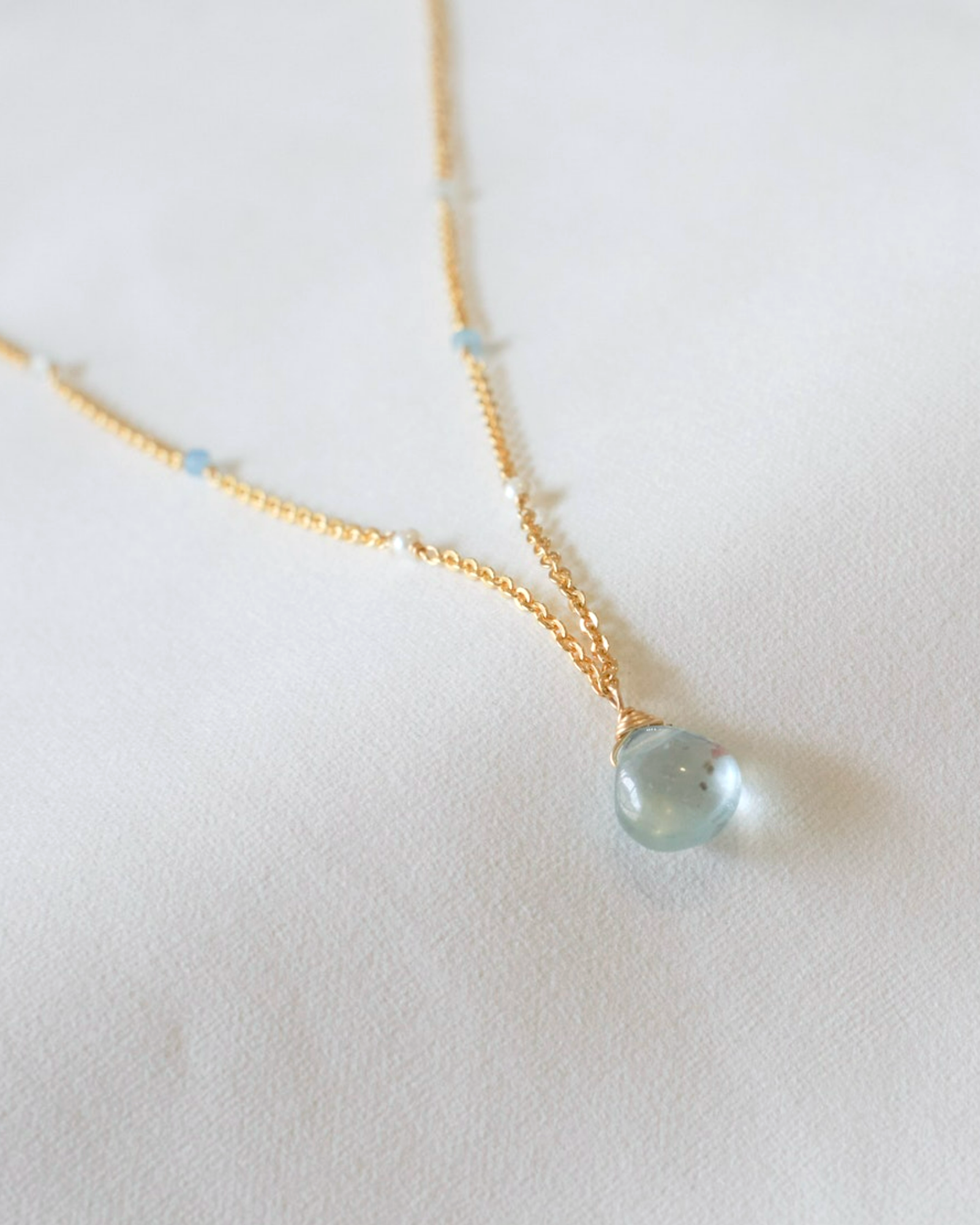 Aquamarine Bohemian Necklace ERIJEWELRY