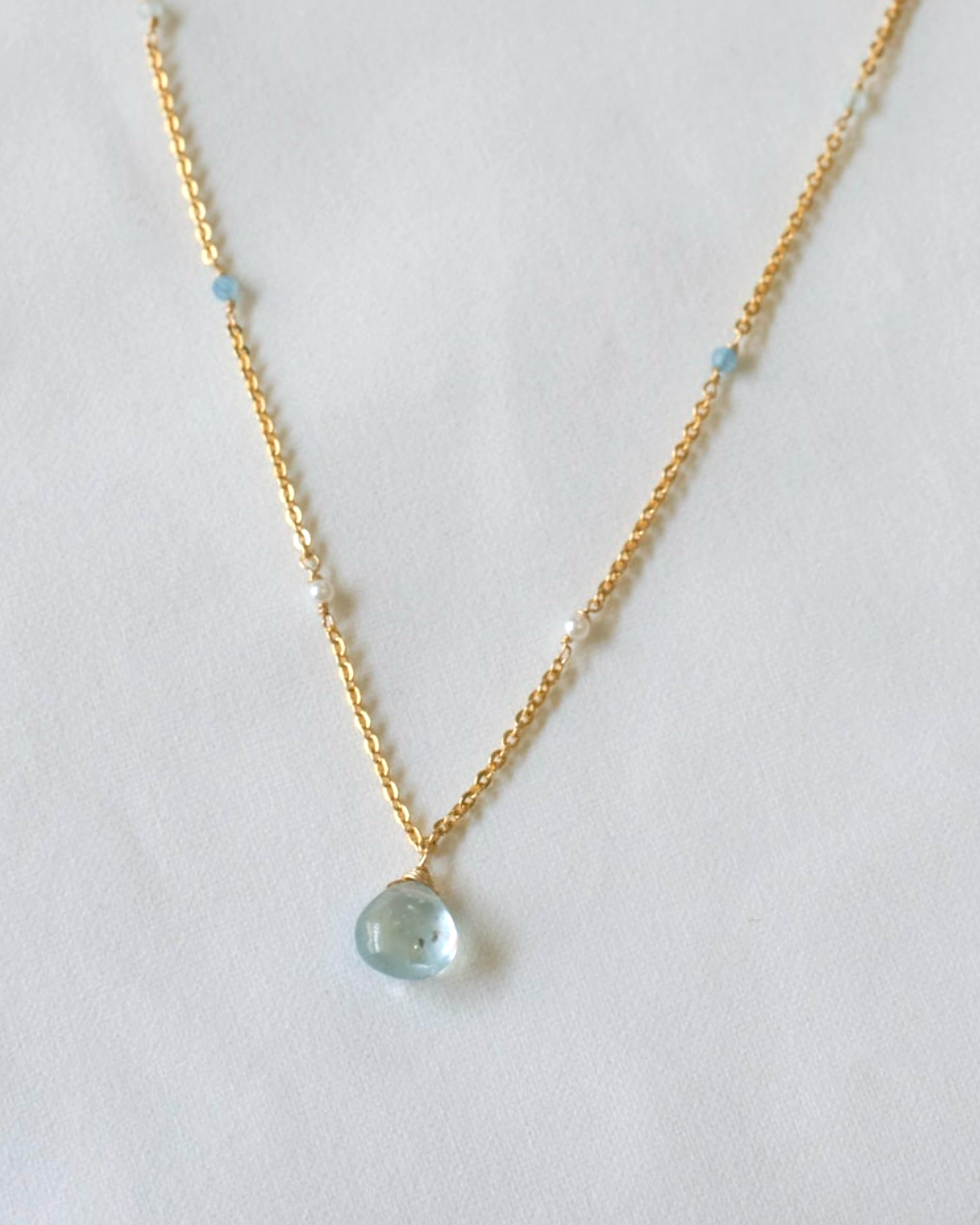 Aquamarine Bohemian Necklace ERIJEWELRY