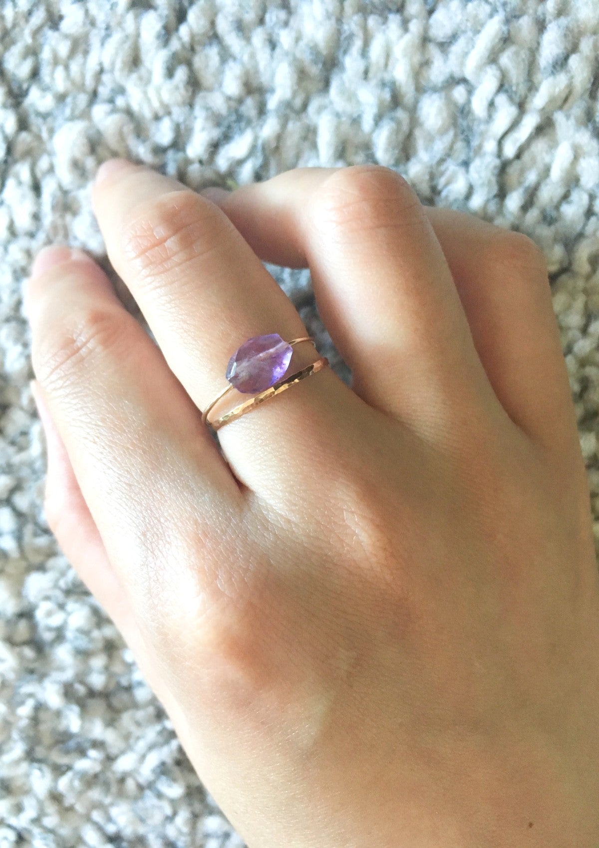 Gemstone stacking thin rings by Australian Jewelry Shop ERIJEWELRY