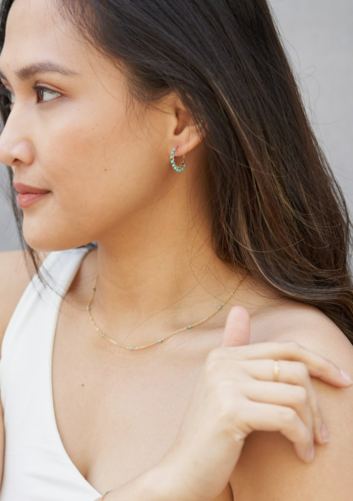 Multi Gem Hoop Earrings ERIJEWELRY