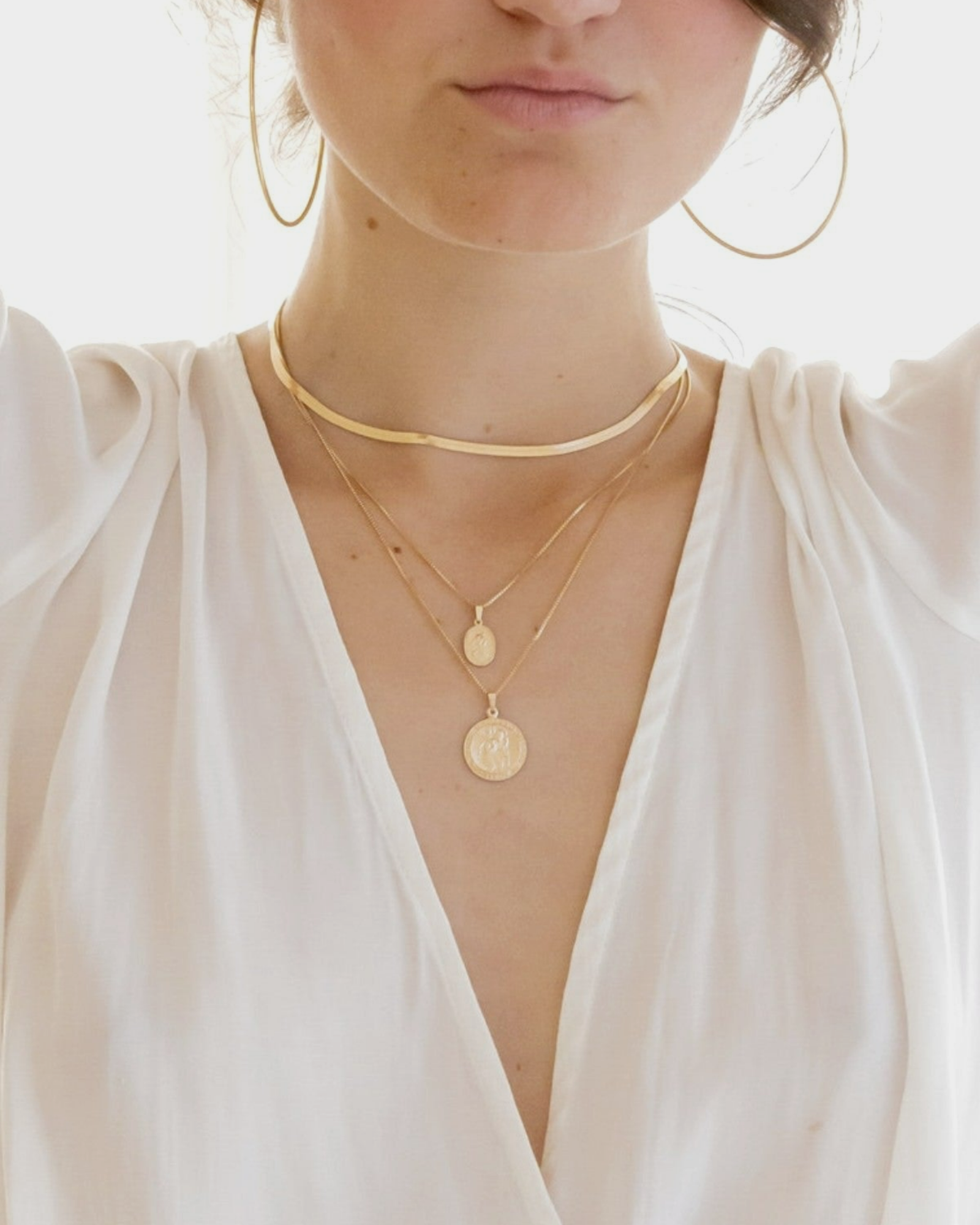 Mini St Christopher Medallion Necklace ERIJEWELRY