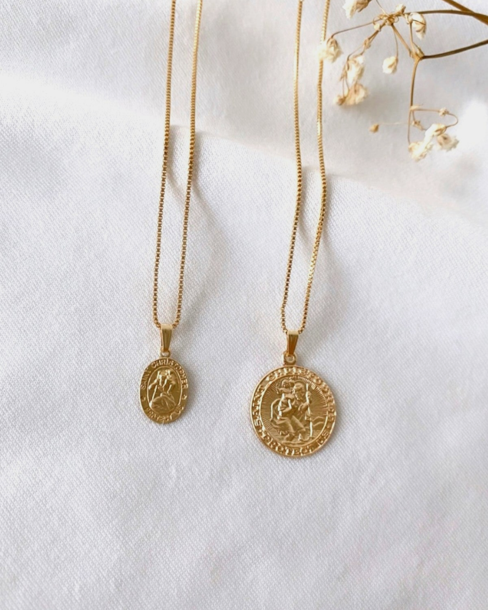 Mini St Christopher Medallion Necklace ERIJEWELRY