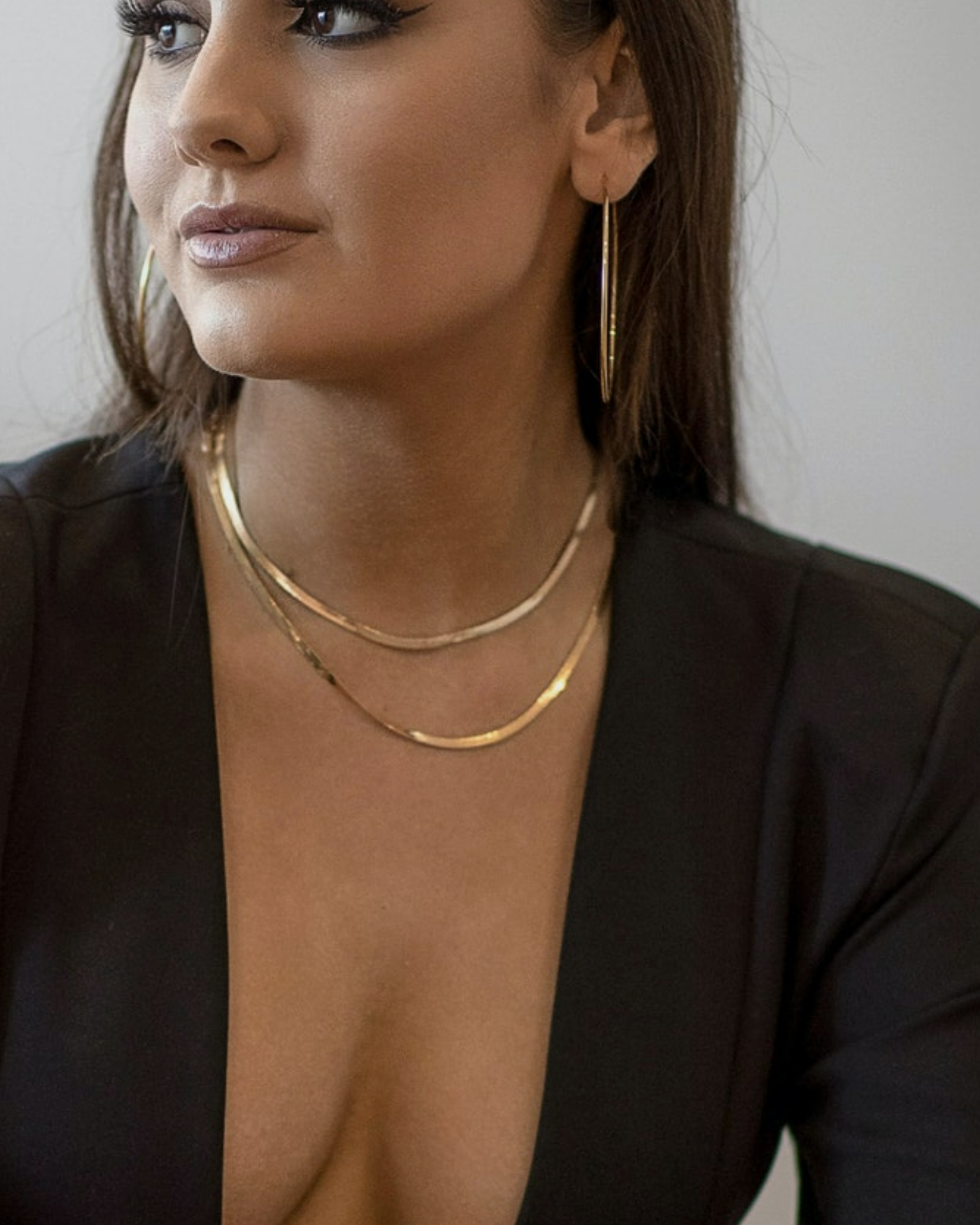 Agnes Herringbone Gold Necklace ERIJEWELRY