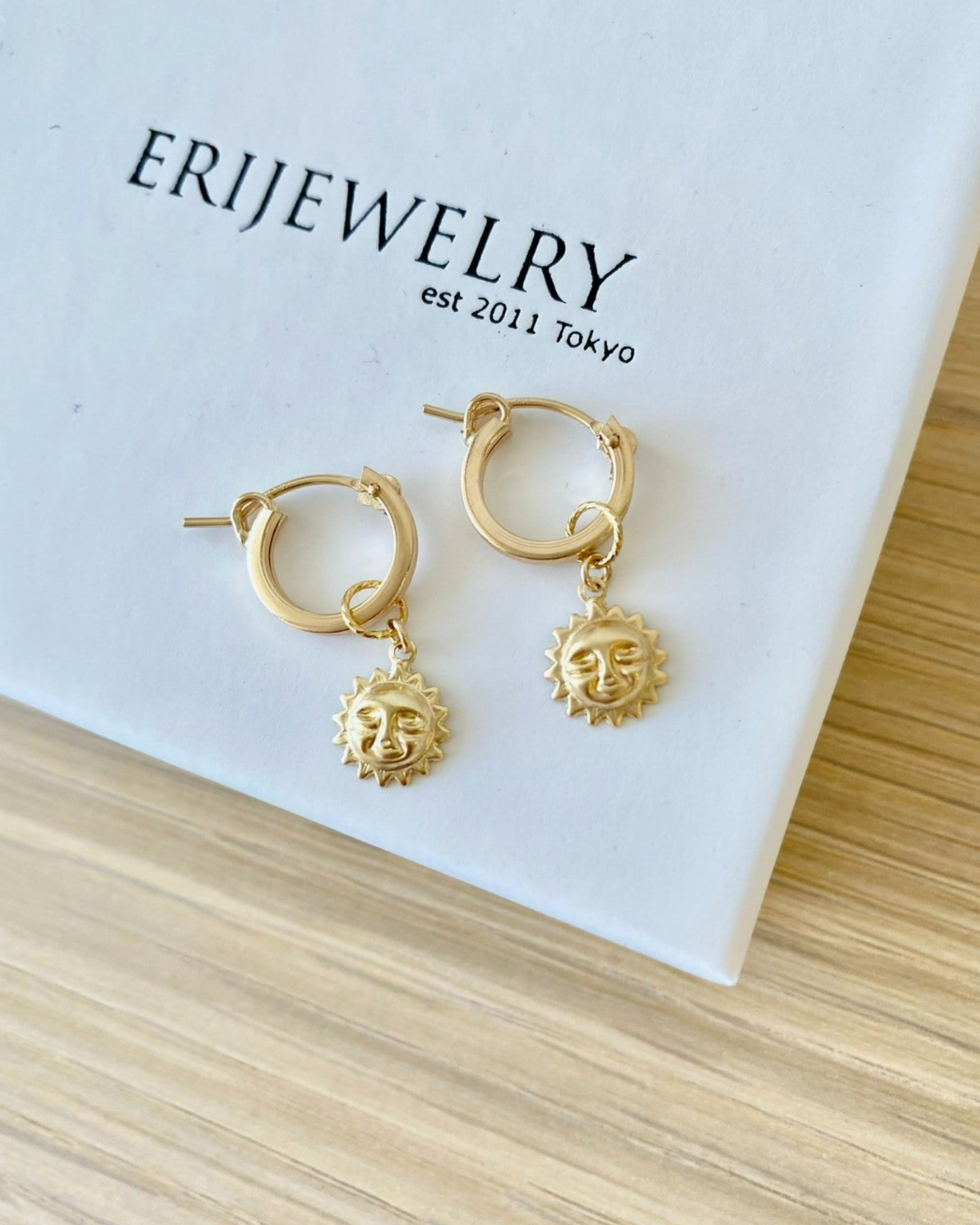 The Sun Huggie Hoops ERIJEWELRY