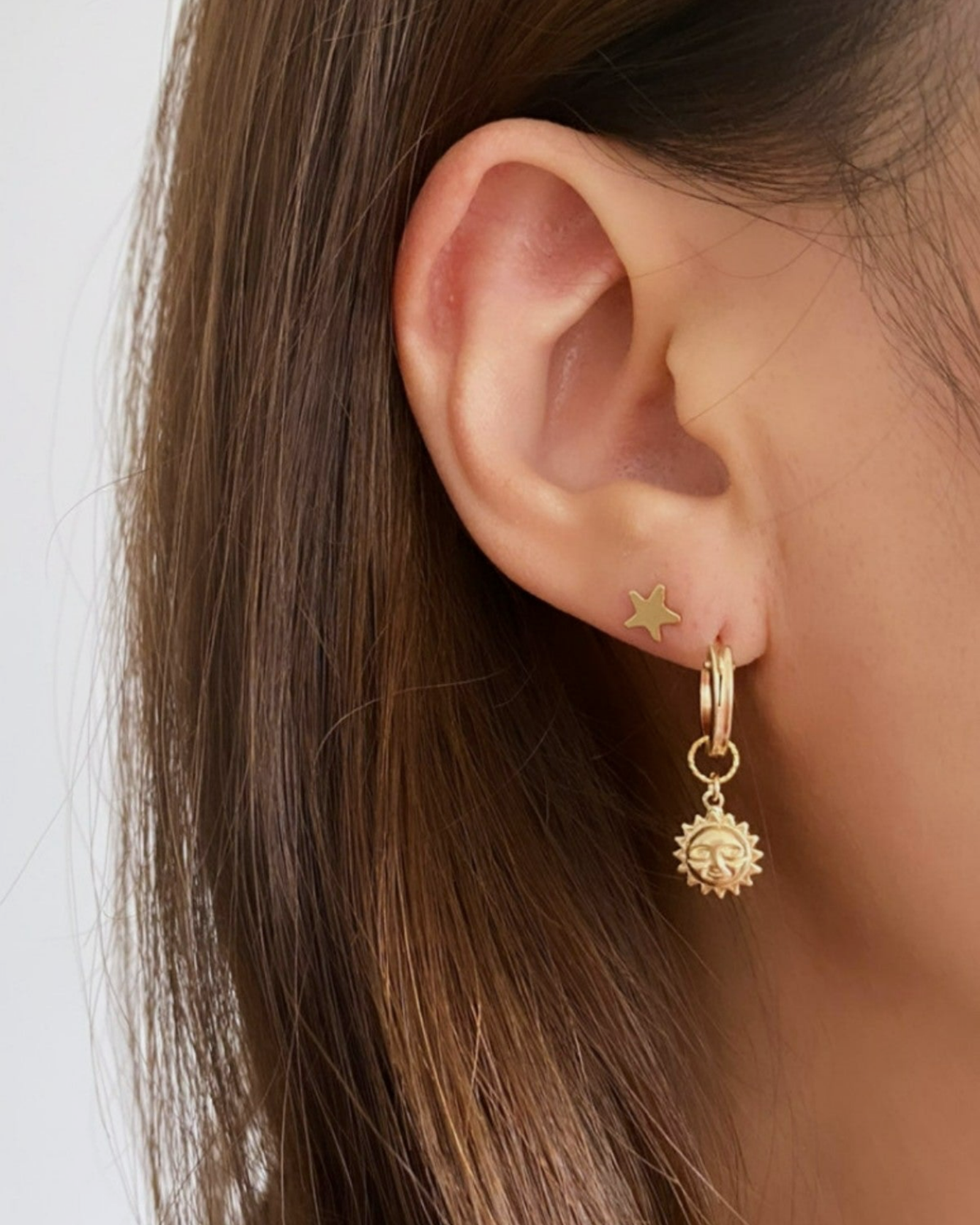 The Sun Huggie Hoops ERIJEWELRY