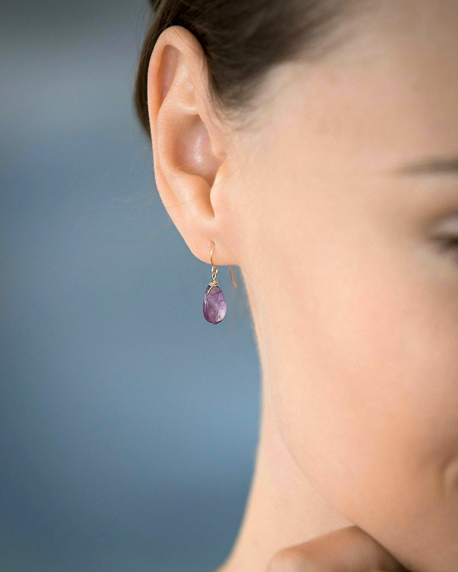Amethyst Drop Earrings ERIJEWELRY