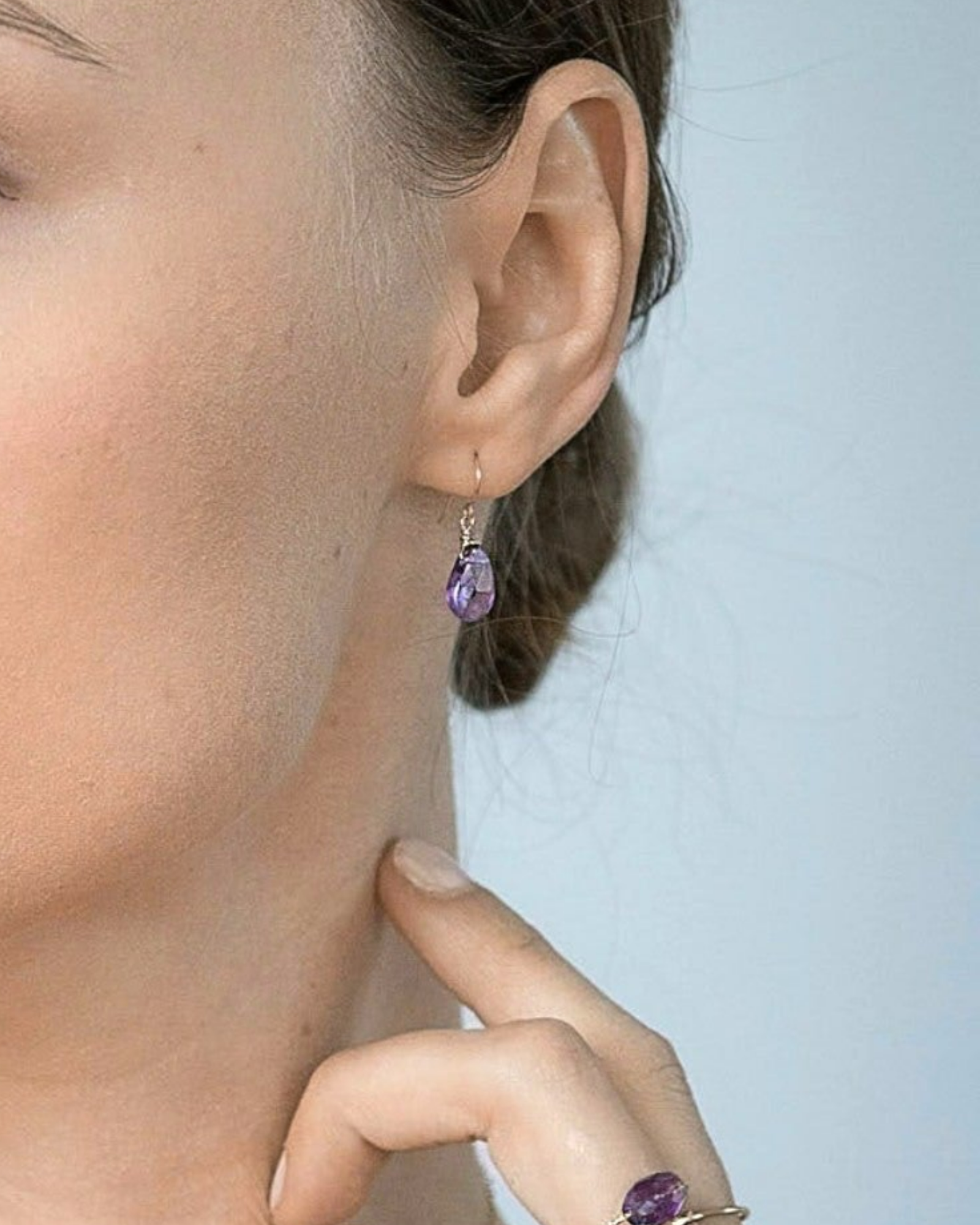 Amethyst Drop Earrings ERIJEWELRY