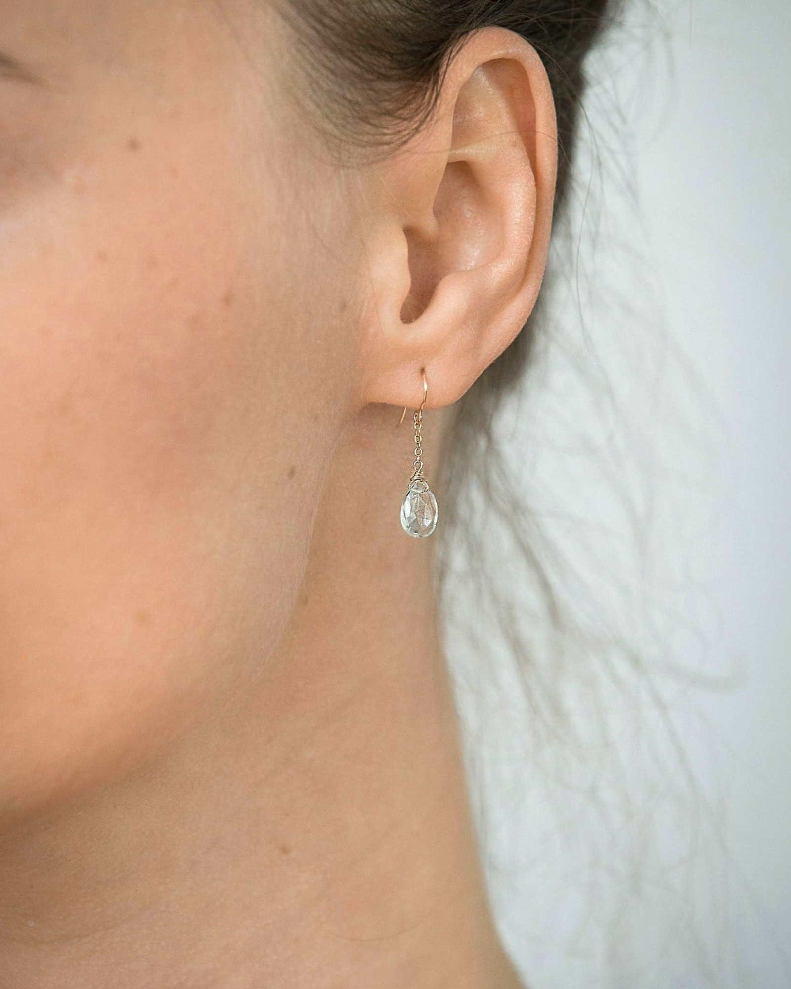 Aquamarine Simple Earrings ERIJEWELRY