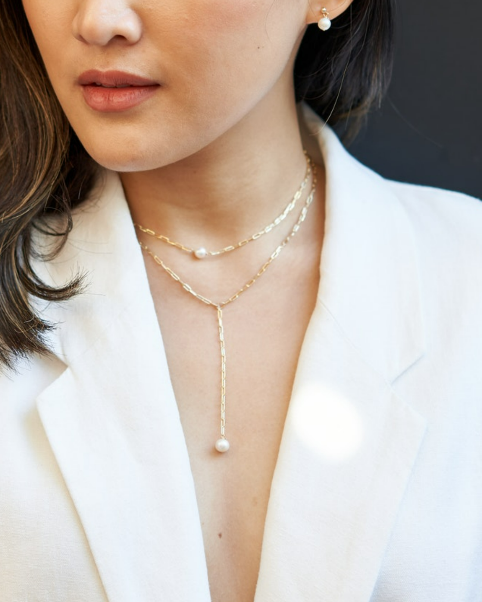 Rolo Pearl Necklace ERIJEWELRY