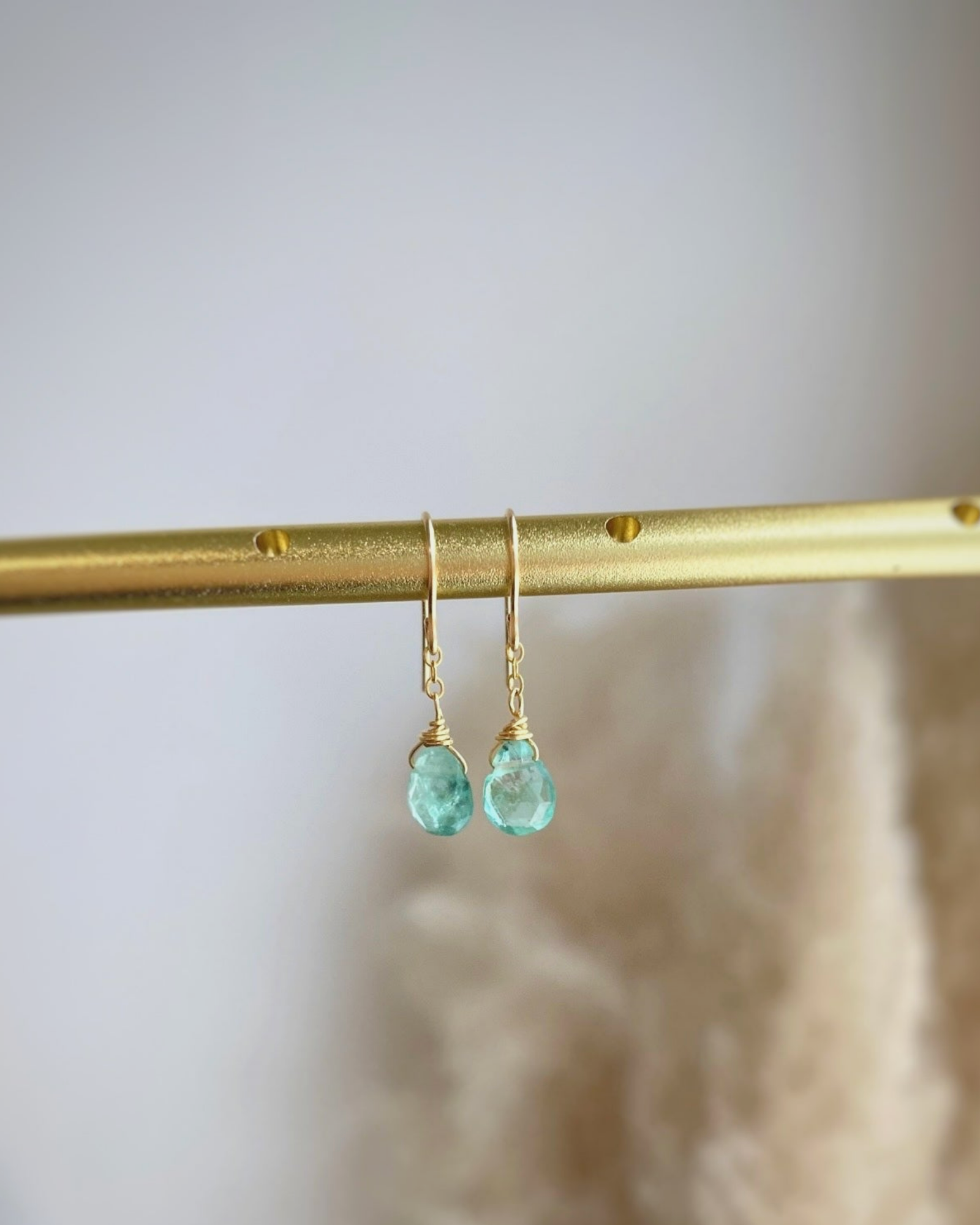 Emerald light green earrings ERIJEWELRY