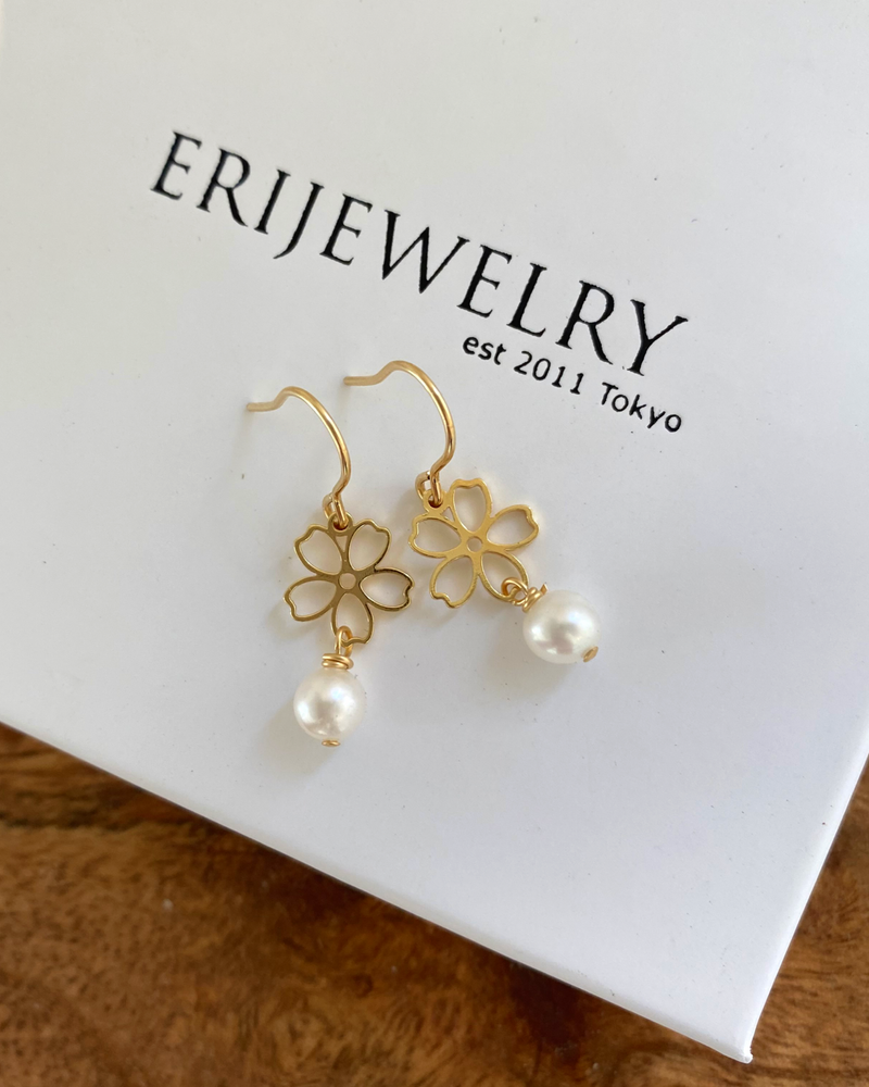 Sakura Pearl Drop Earrings