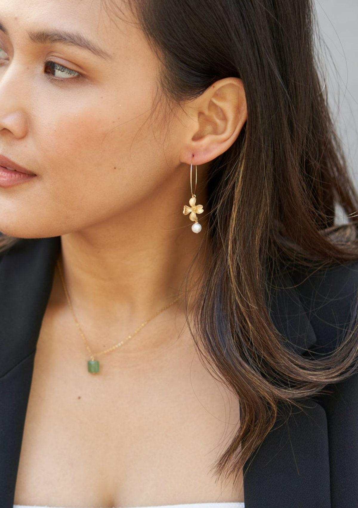 Hanabira Floral Hoop Earrings ERIJEWELRY