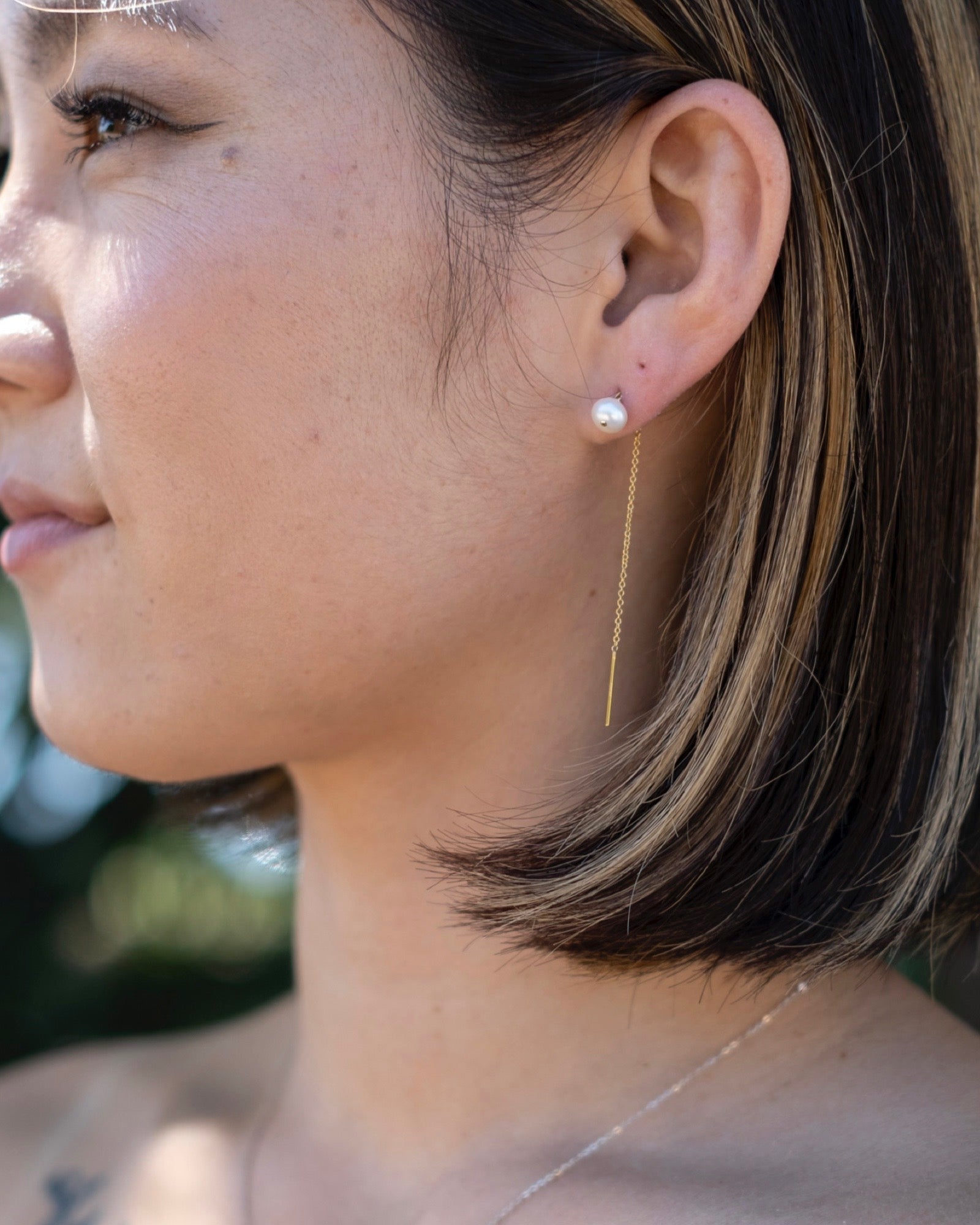 Pearl threader earrings ERIJEWELRY