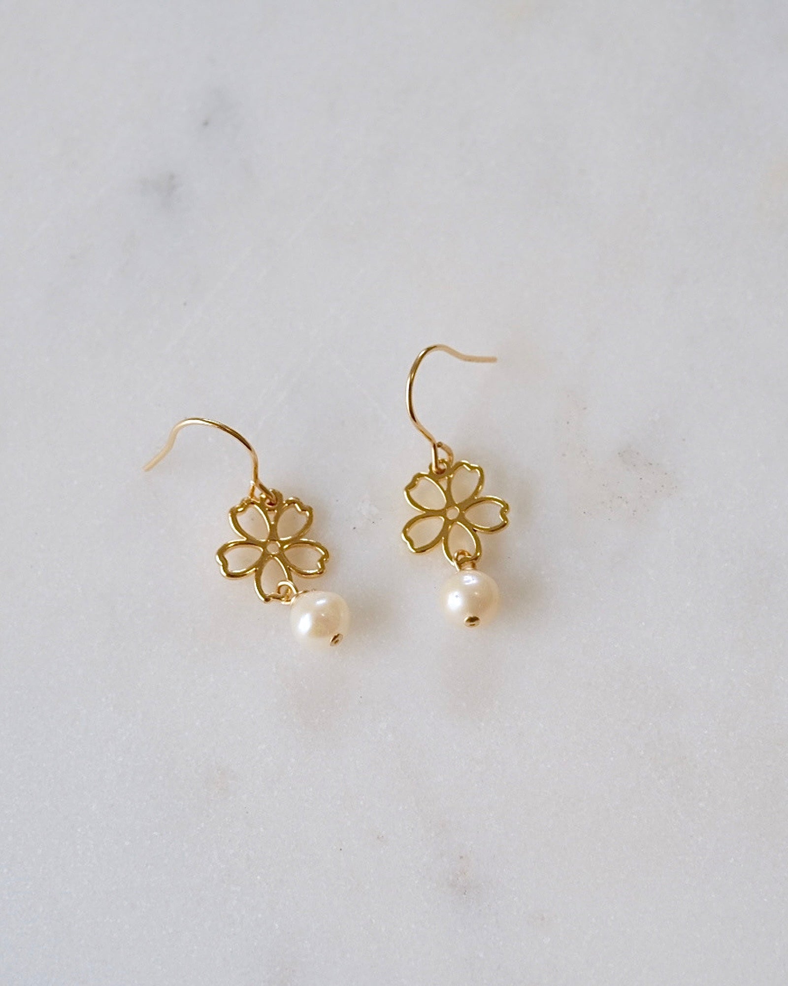 Sakura Pearl Drop Earrings ERIJEWELRY
