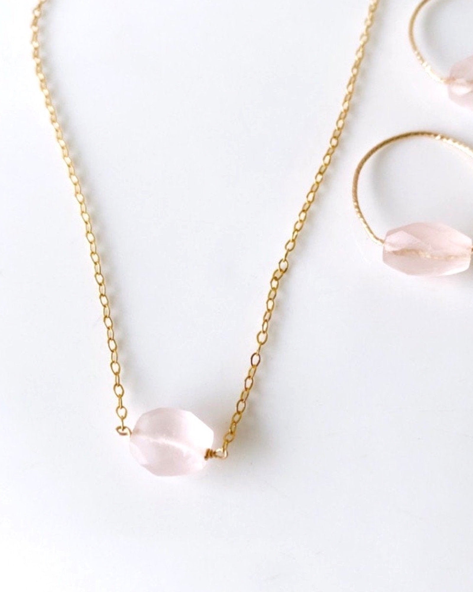 Rose Quartz Point Necklace ERIJEWELRY