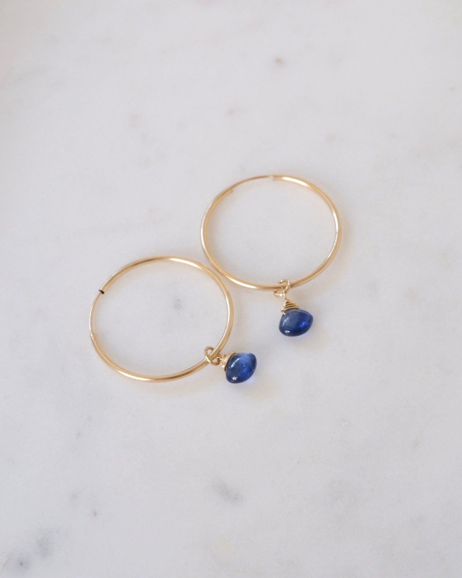 Kyanite infinity hoop earrings ERIJEWELRY