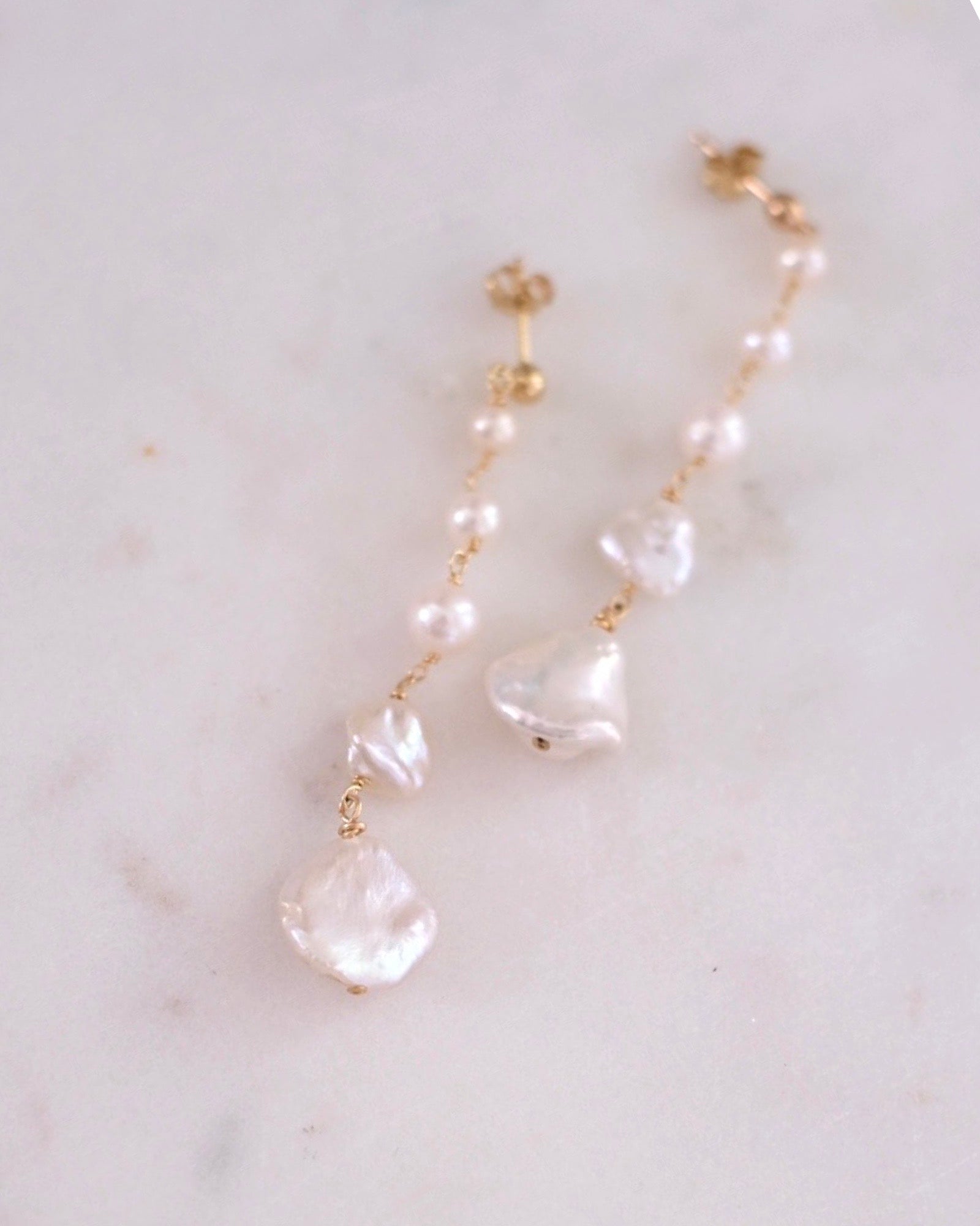 Keshi Pearl Long Earrings ERIJEWELRY