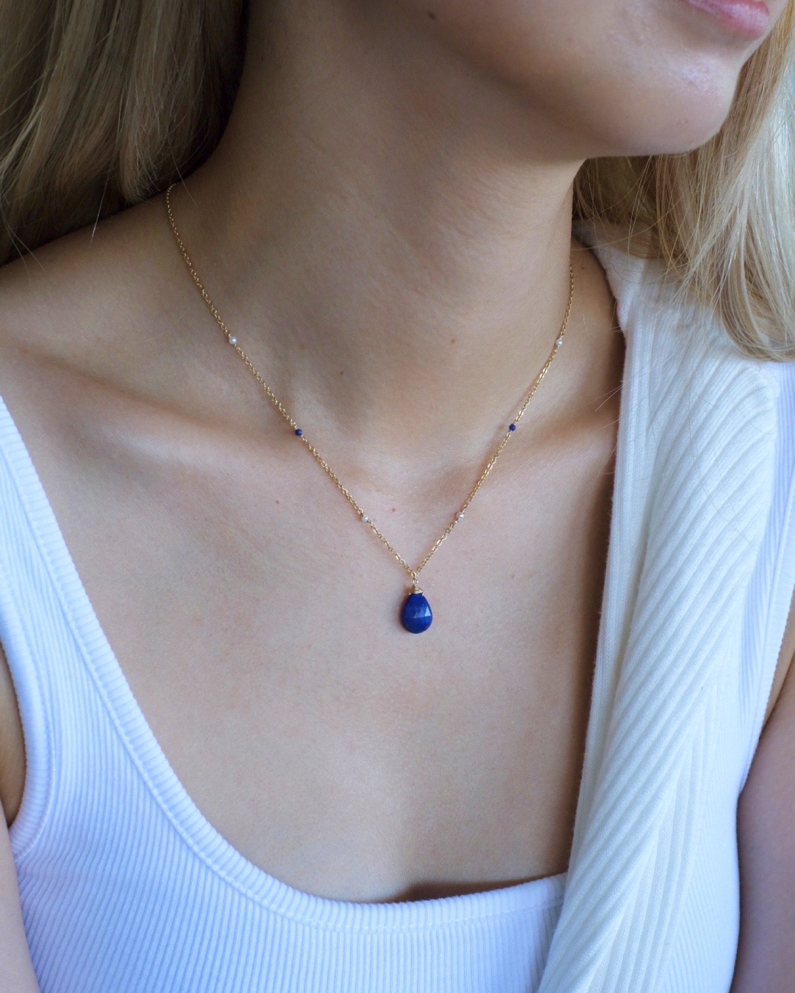 Lapis Lazuli Bohemian Necklace ERIJEWELRY