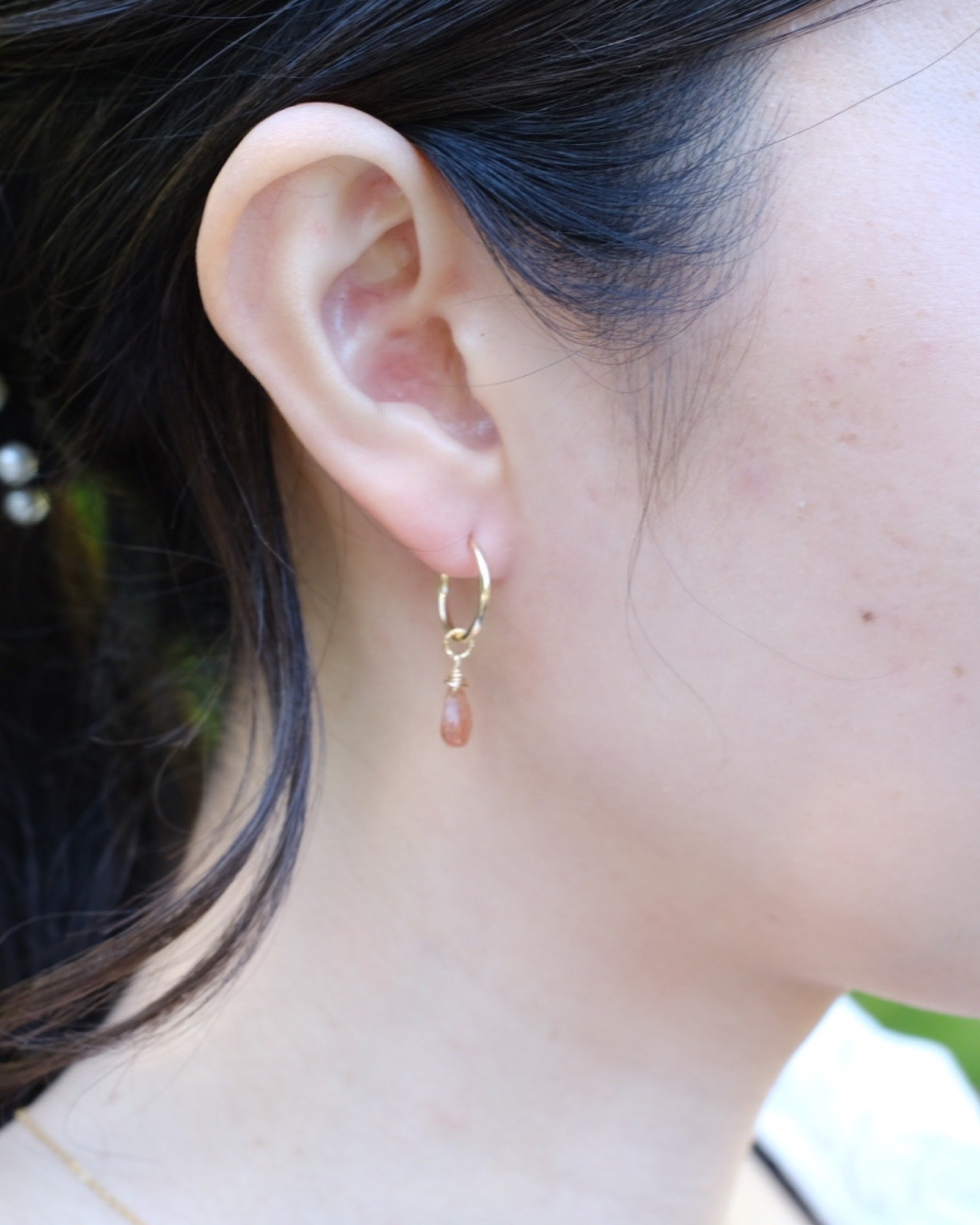 Sunstone infinity hoops ERIJEWELRY