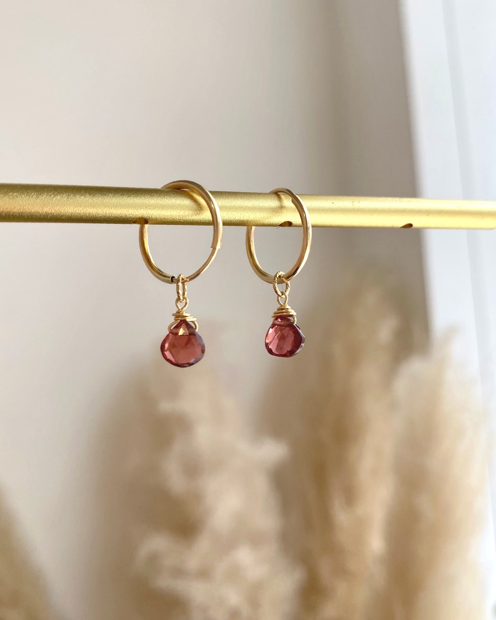 Garnet Infinity hoops ERIJEWELRY