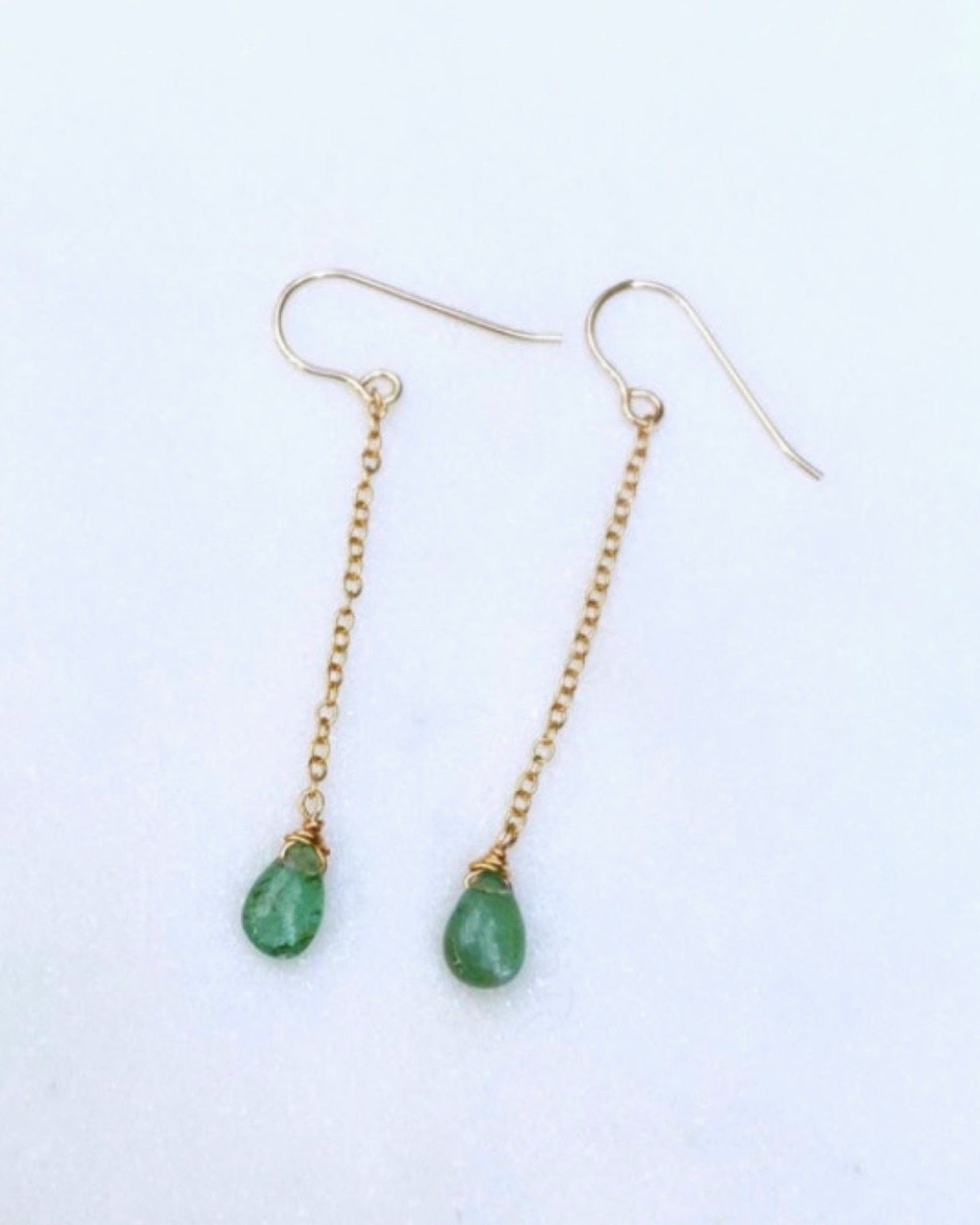 Mini Emerald Drop Earrings ERIJEWELRY