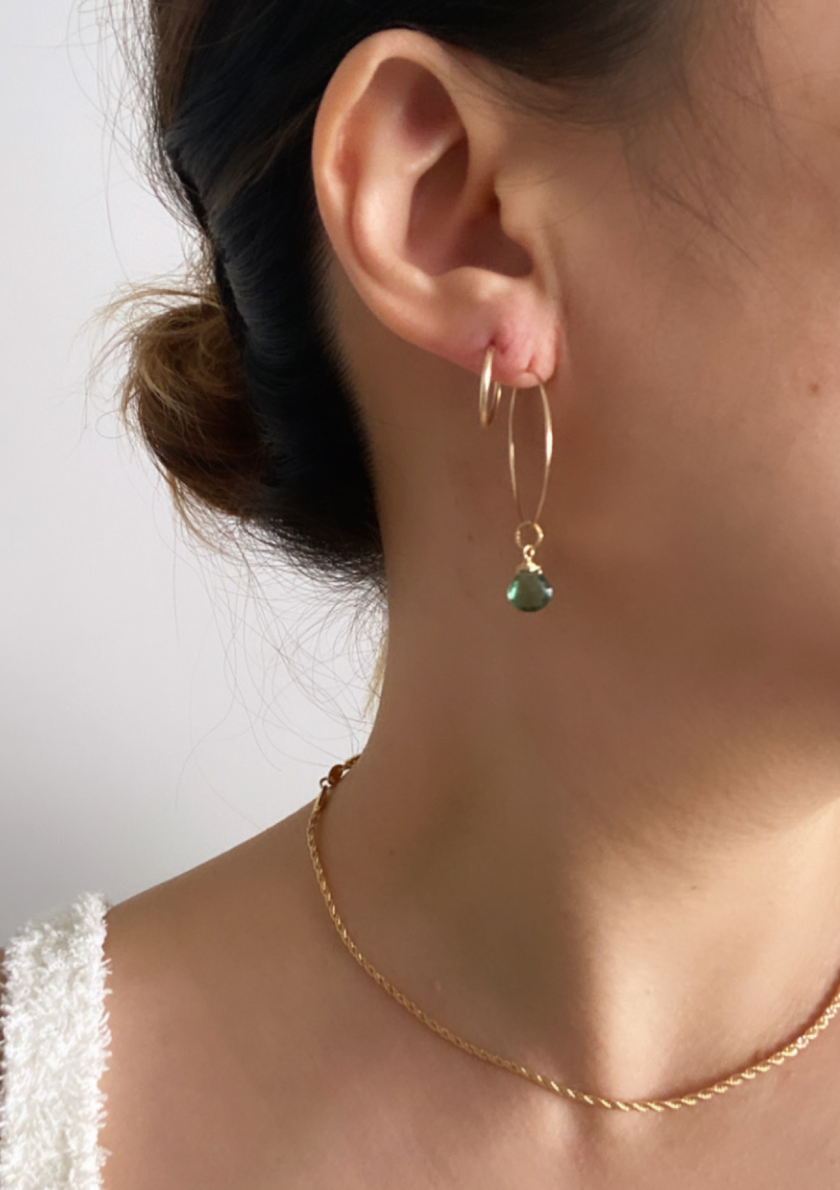 Your Own Gem Hoop Earrings ERIJEWELRY