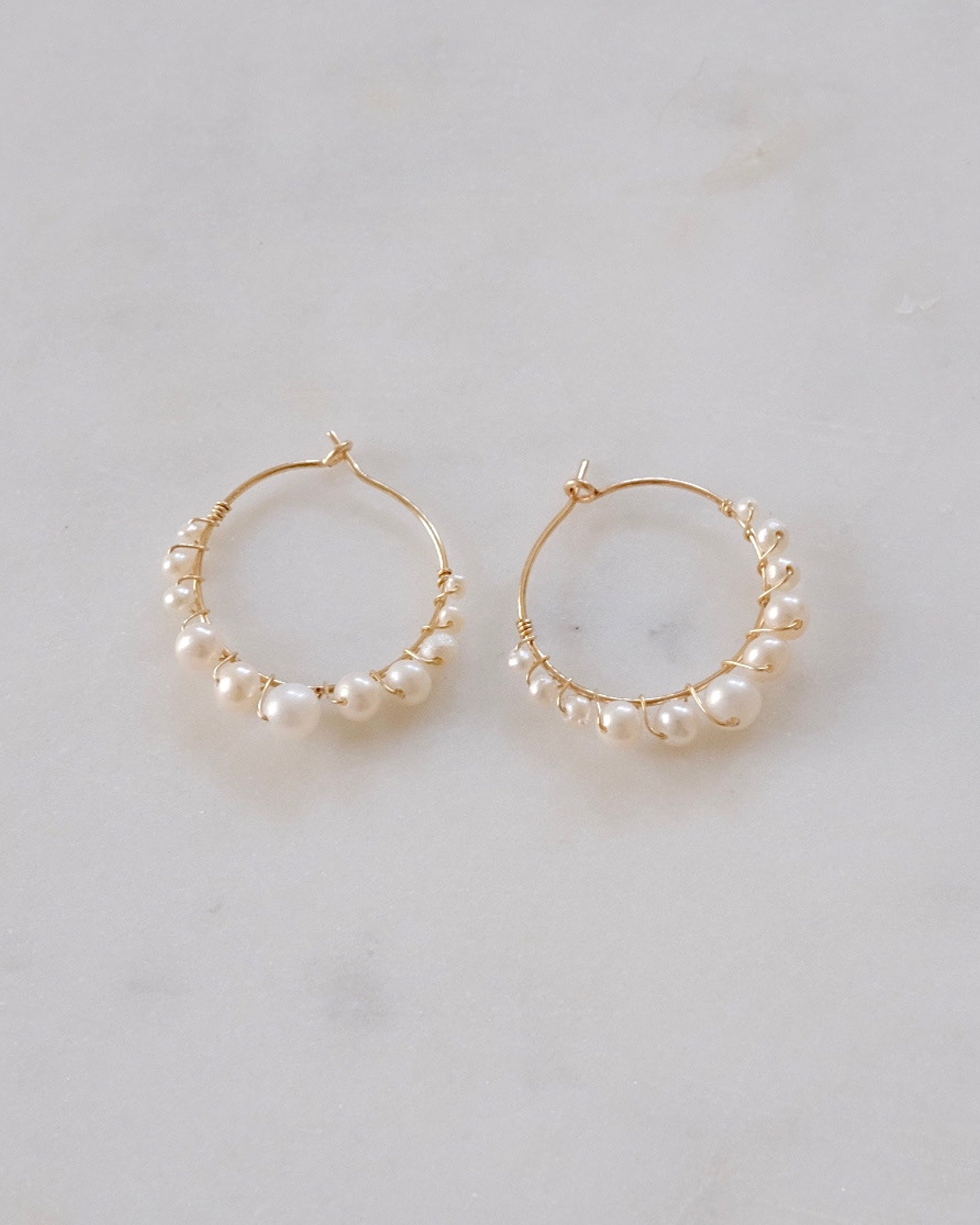 Bubble Pearl Hoop Earrings ERIJEWELRY
