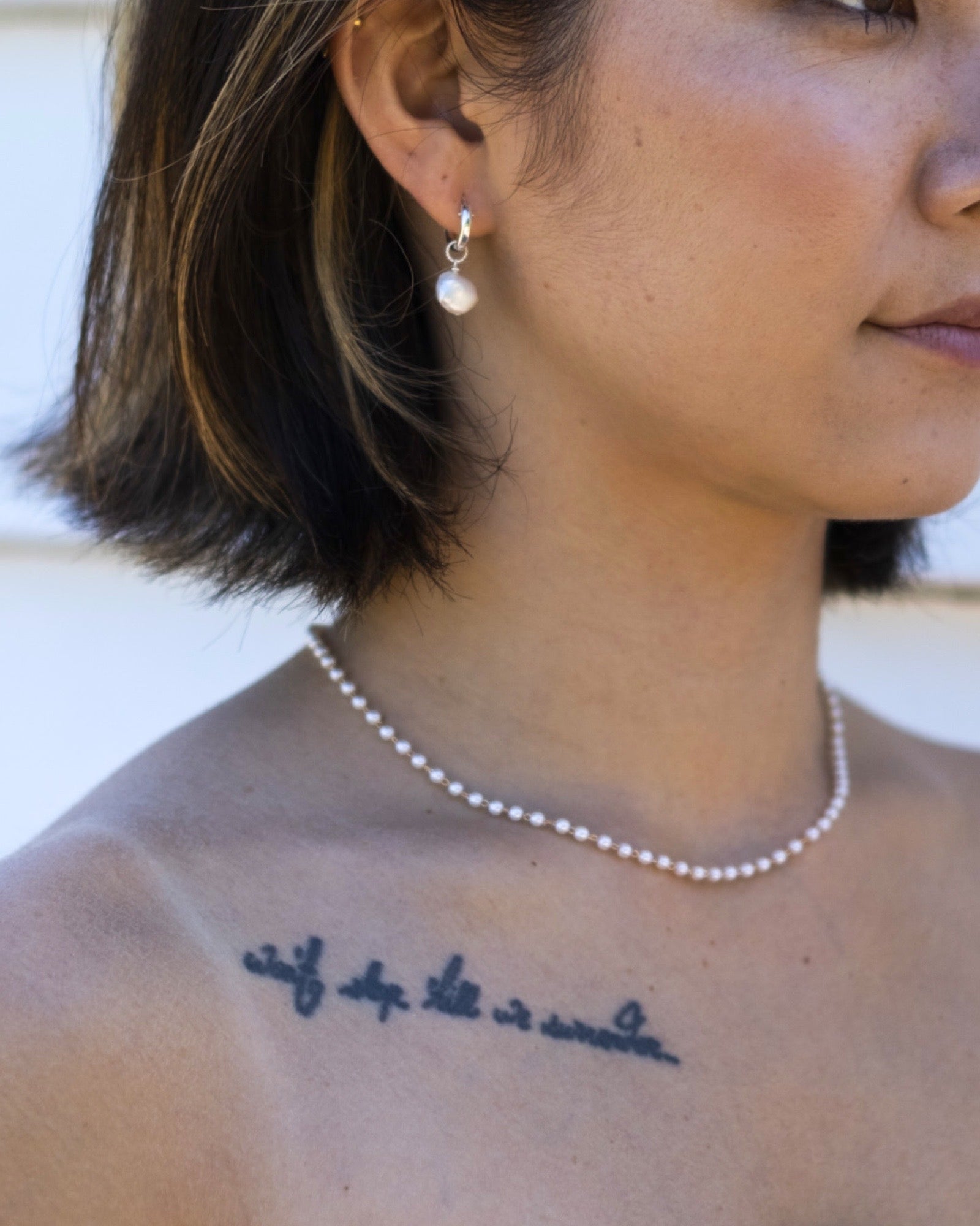 Petite Shell Pearl Necklace ERIJEWELRY