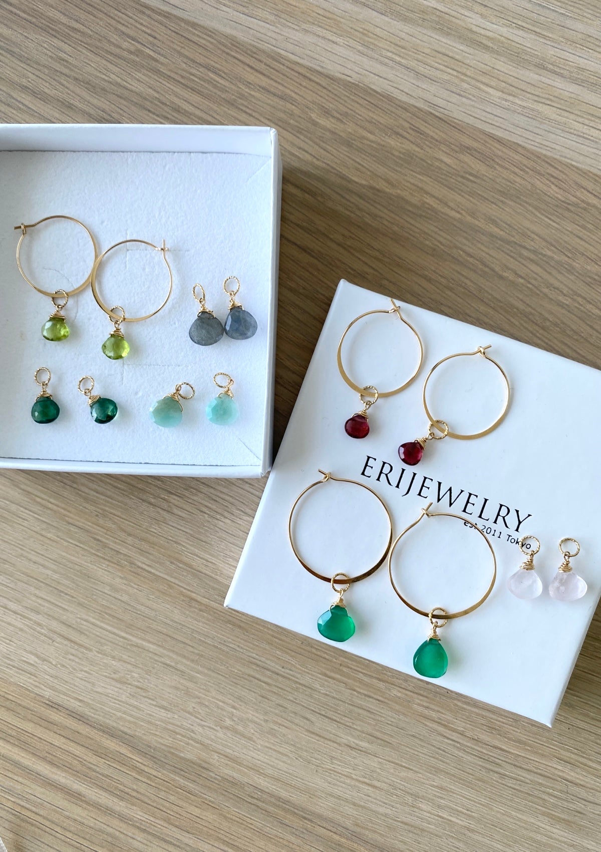 Your Own Gem Hoop Earrings ERIJEWELRY