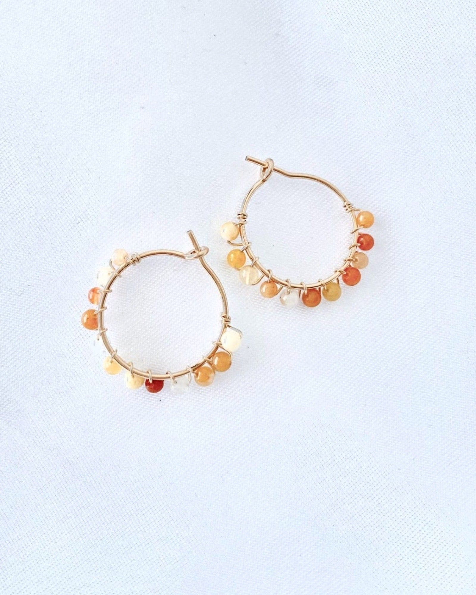 Multi Gem Hoop Earrings ERIJEWELRY