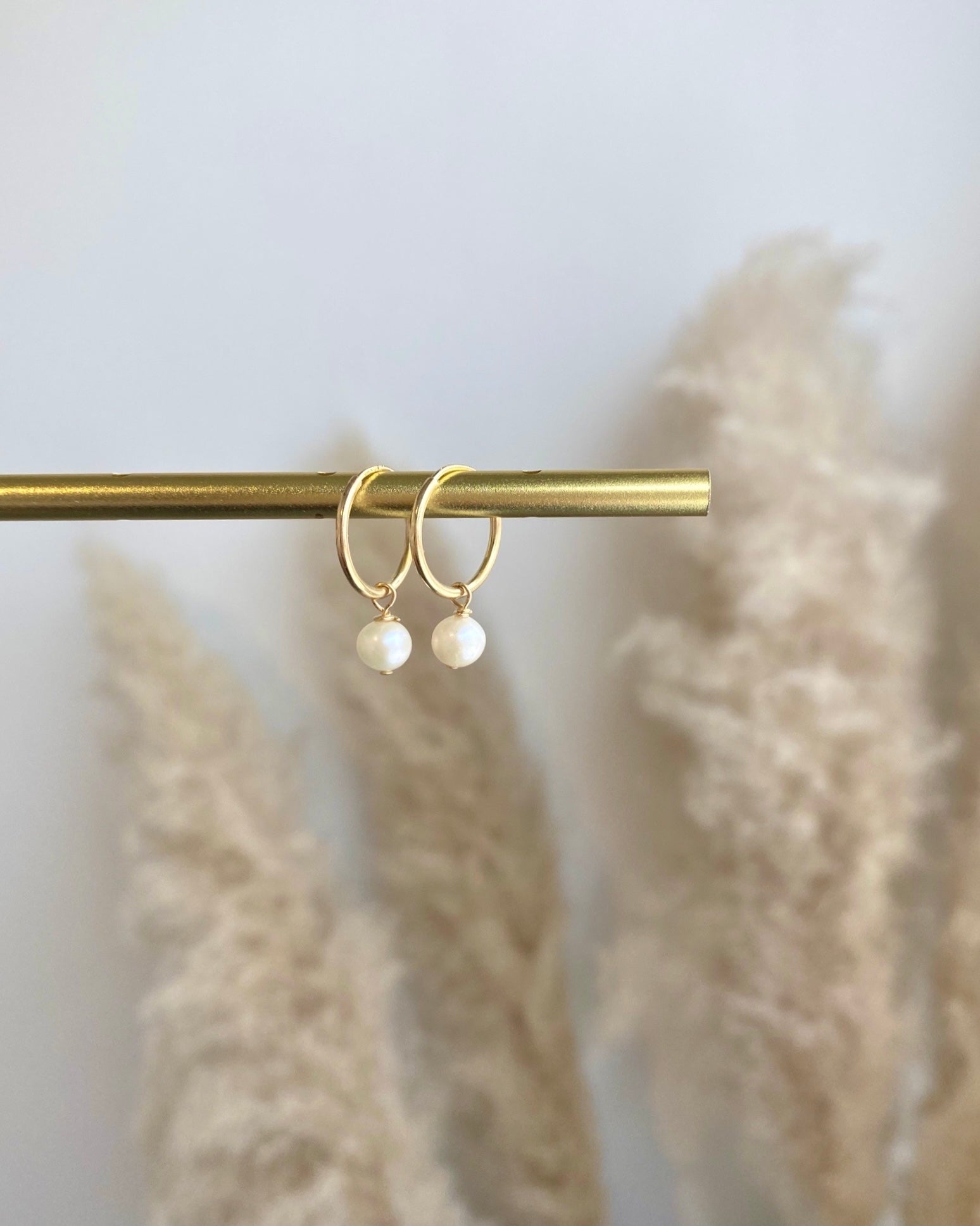Pearl Infinity Hoops (14mm) ERIJEWELRY