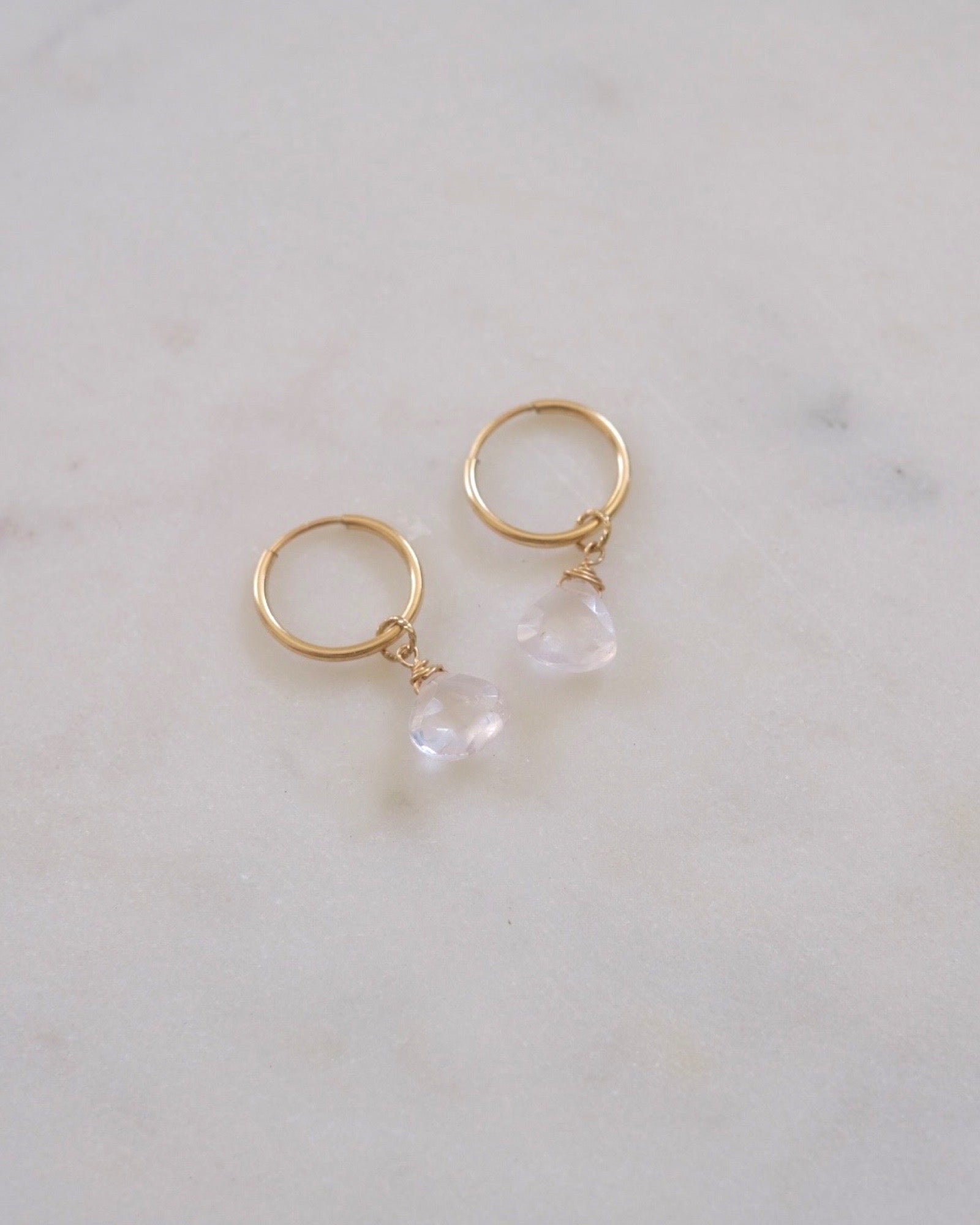 Rose Quartz Mini Infinity Hoops ERIJEWELRY