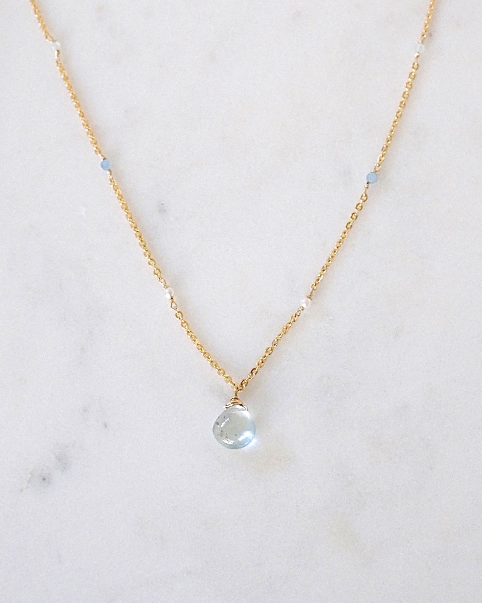 Aquamarine Bohemian Necklace ERIJEWELRY