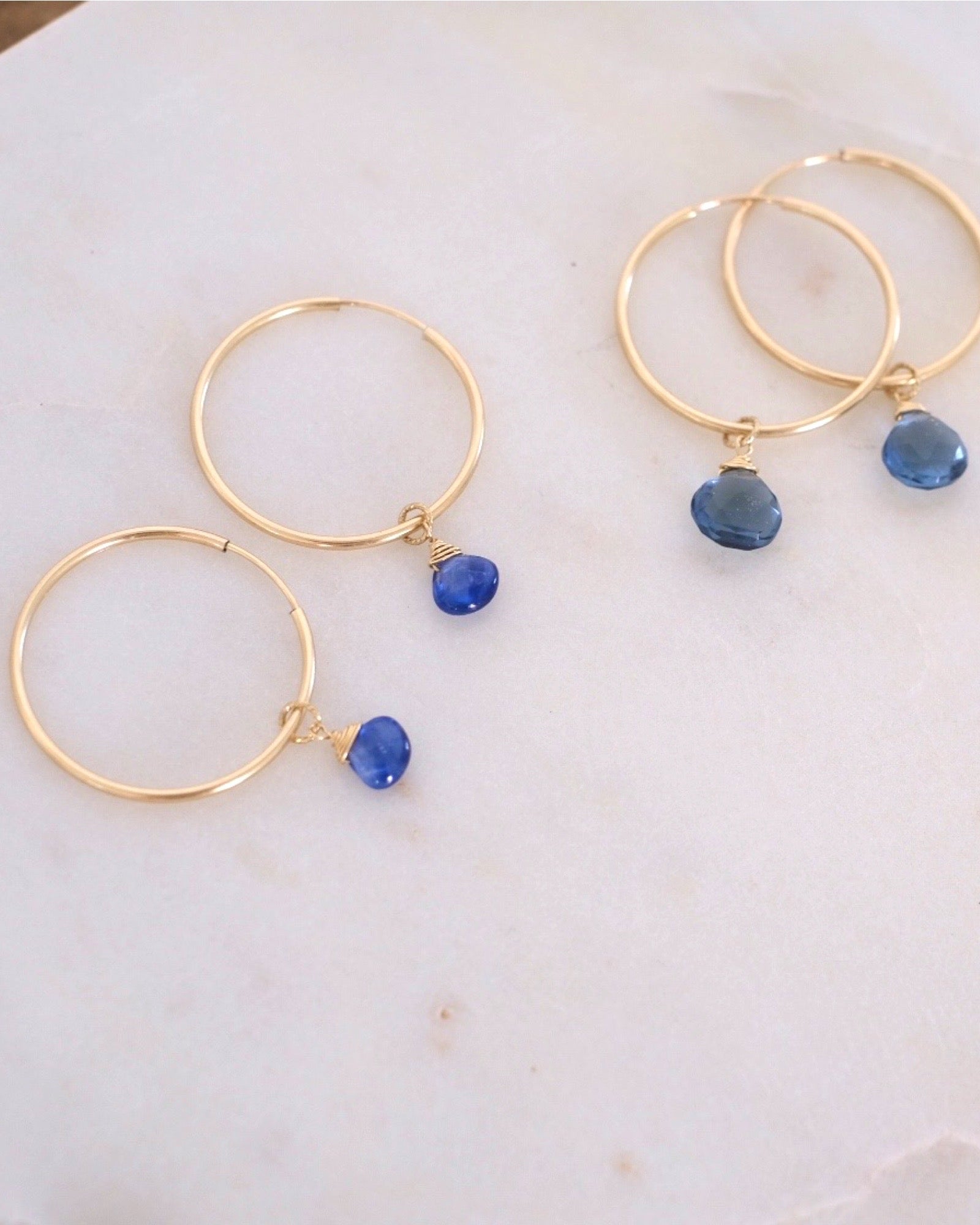Kyanite infinity hoop earrings ERIJEWELRY