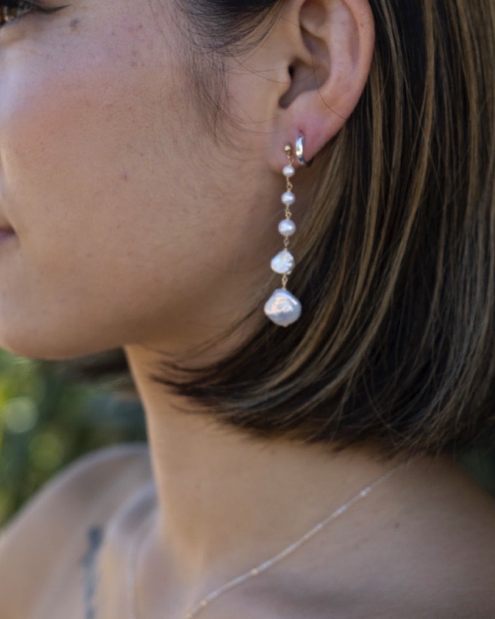 Keshi Pearl Long Earrings ERIJEWELRY