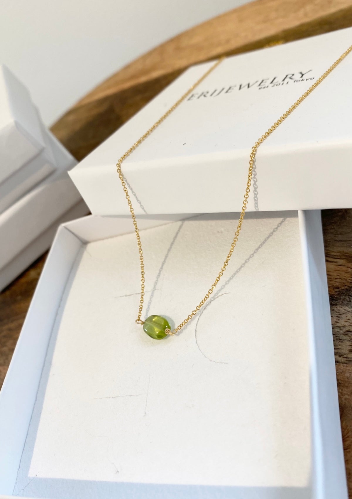 Peridot One Point Necklace ERIJEWELRY