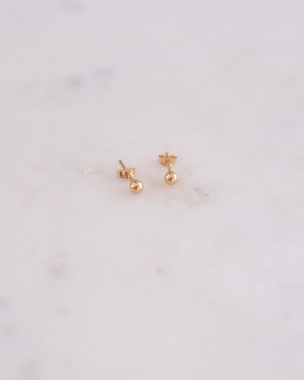Petite Gold Ball Stud Earrings