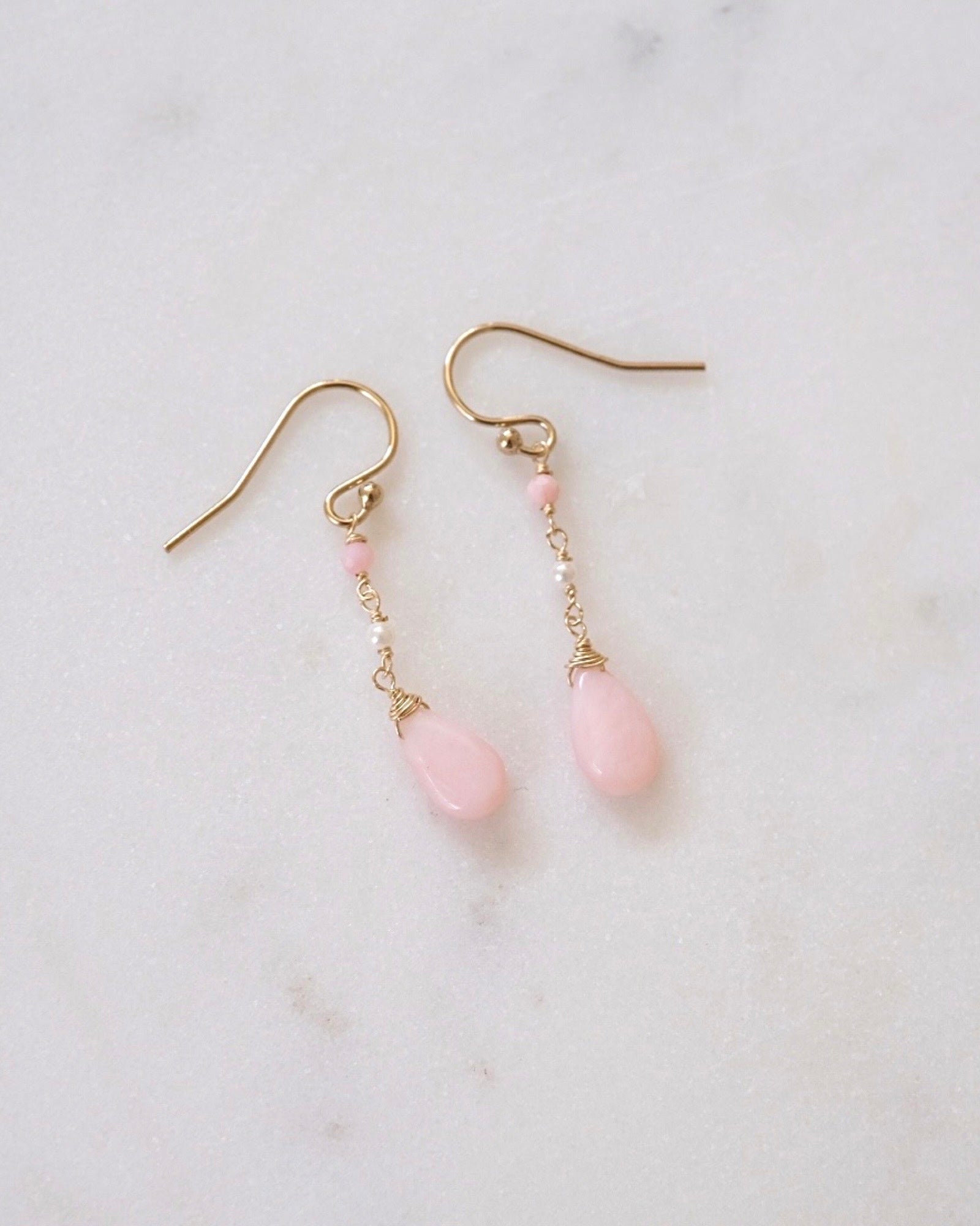Pink Opal Elegant Earrings ERIJEWELRY