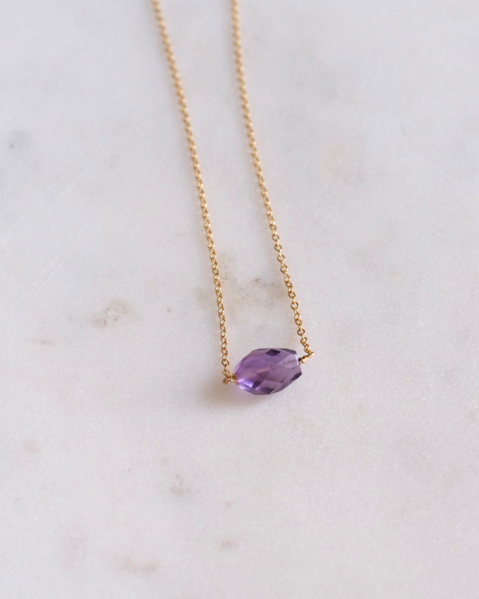 Amethyst One Point Necklace ERIJEWELRY
