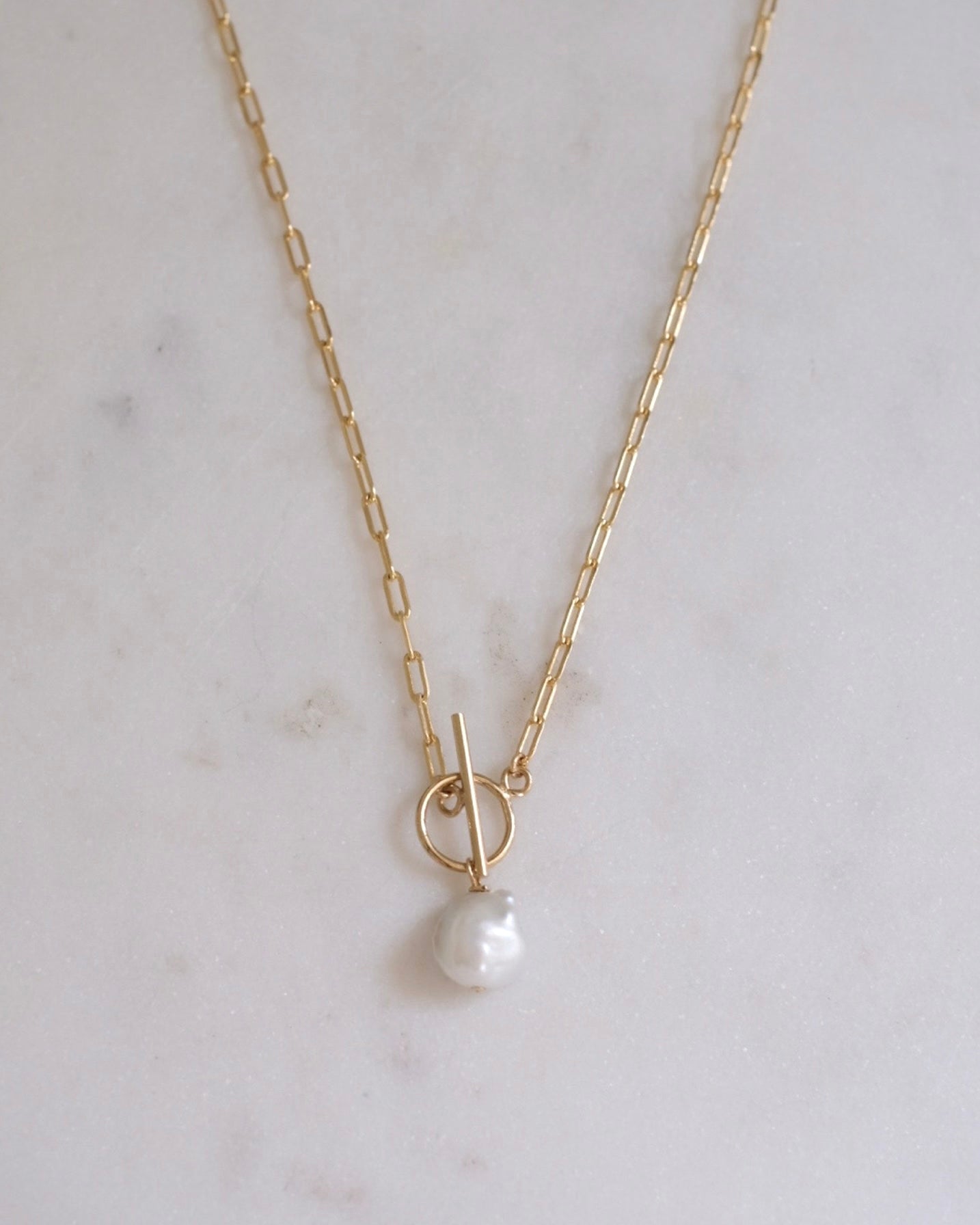 Keshi Pearl lock necklace ERIJEWELRY