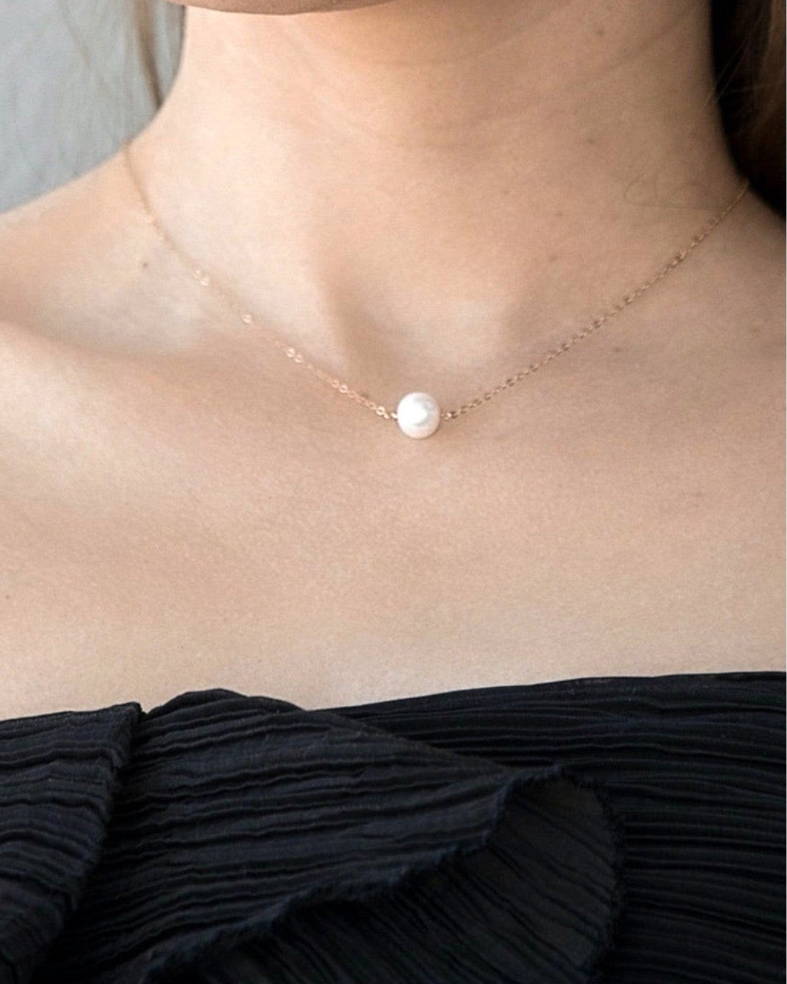 Simple Pearl Necklace ERIJEWELRY