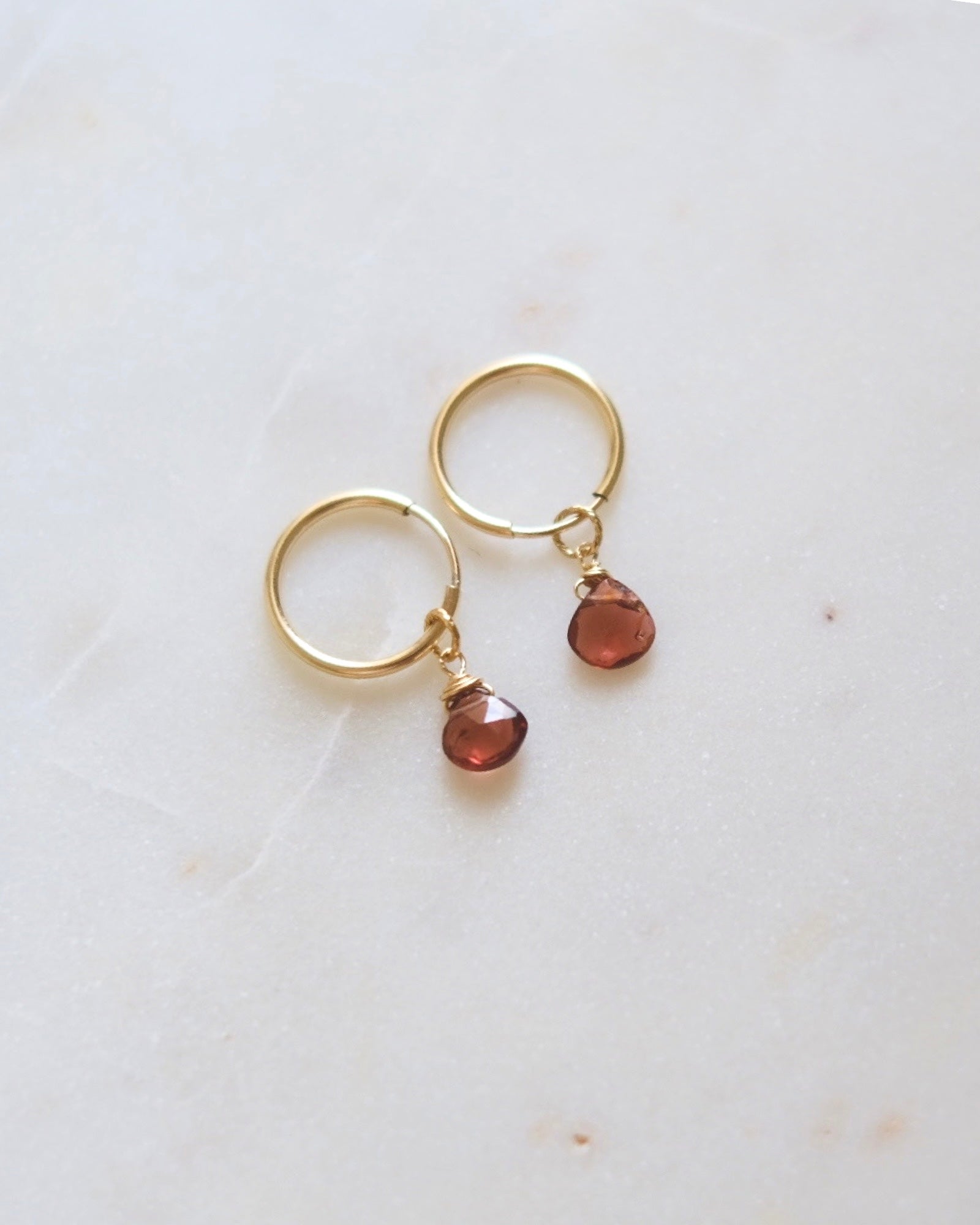 Garnet Infinity hoops ERIJEWELRY