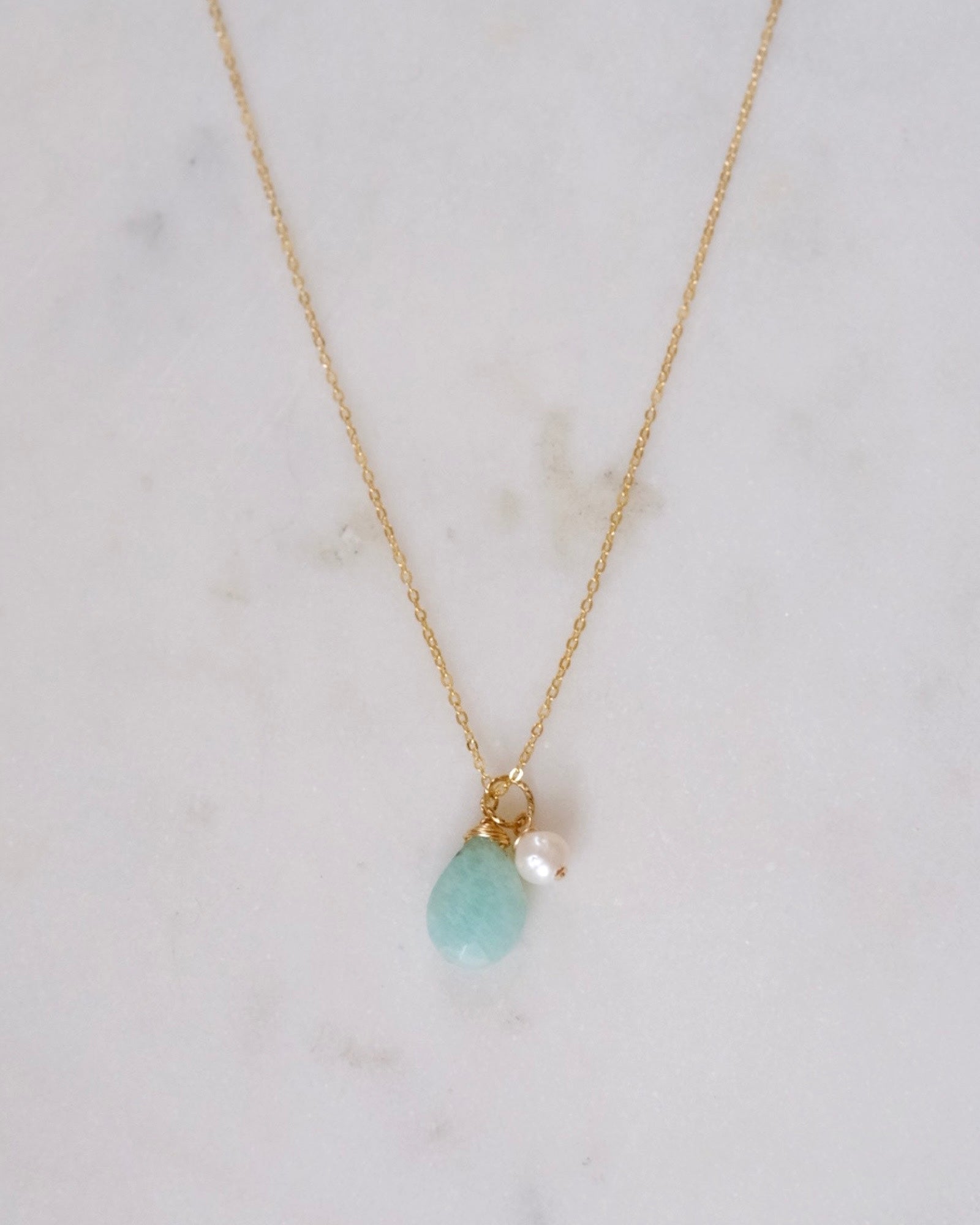 Amazonite pearl Necklace ERIJEWELRY
