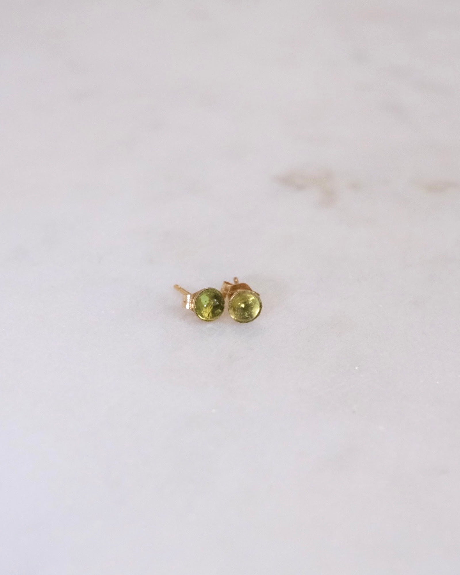 Peridot Round Stud Earrings ERIJEWELRY